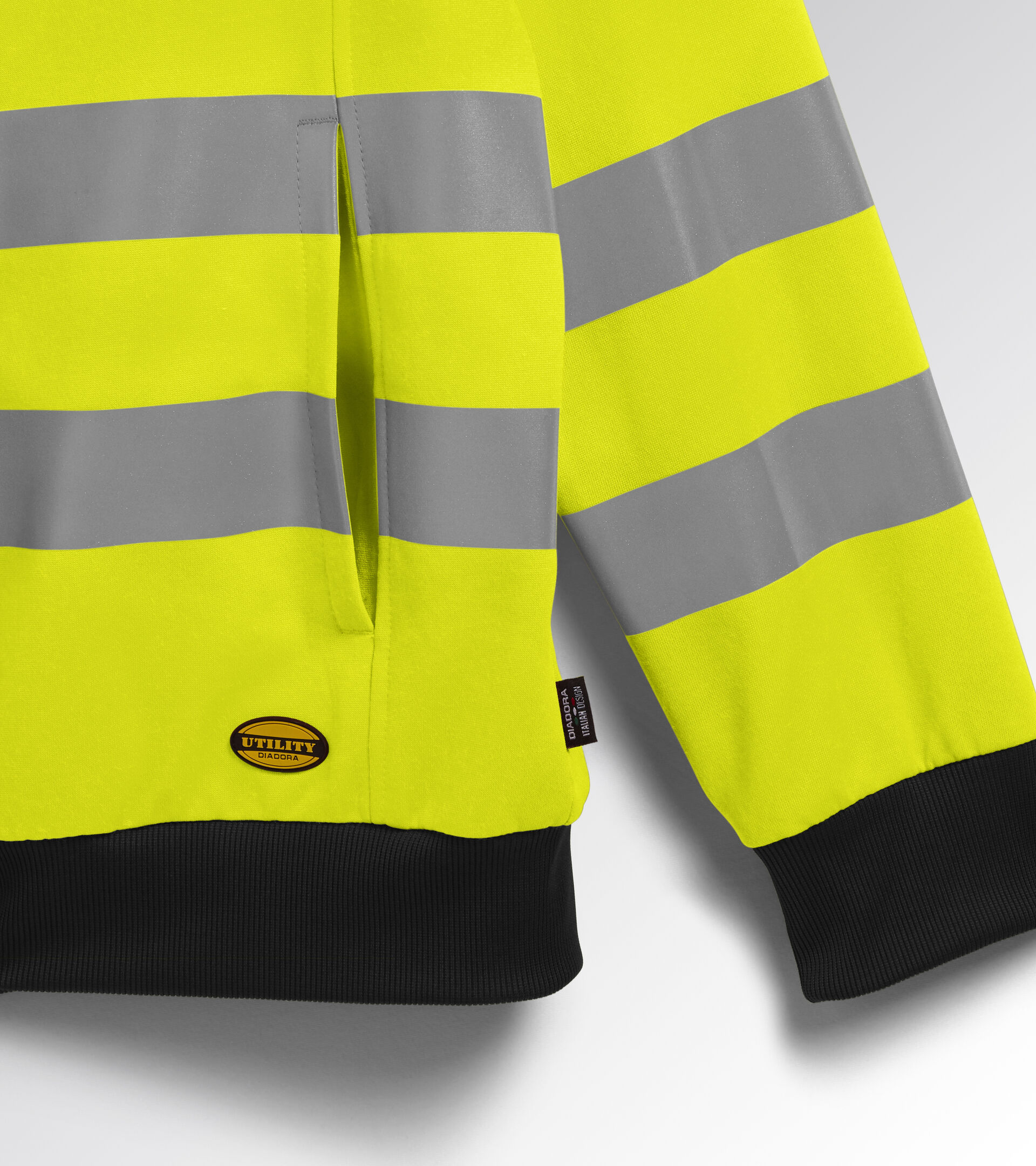 HOODIE FZ HV 20471:2013 2, FLUORESCENT YELLOW ISO20471, hi-res