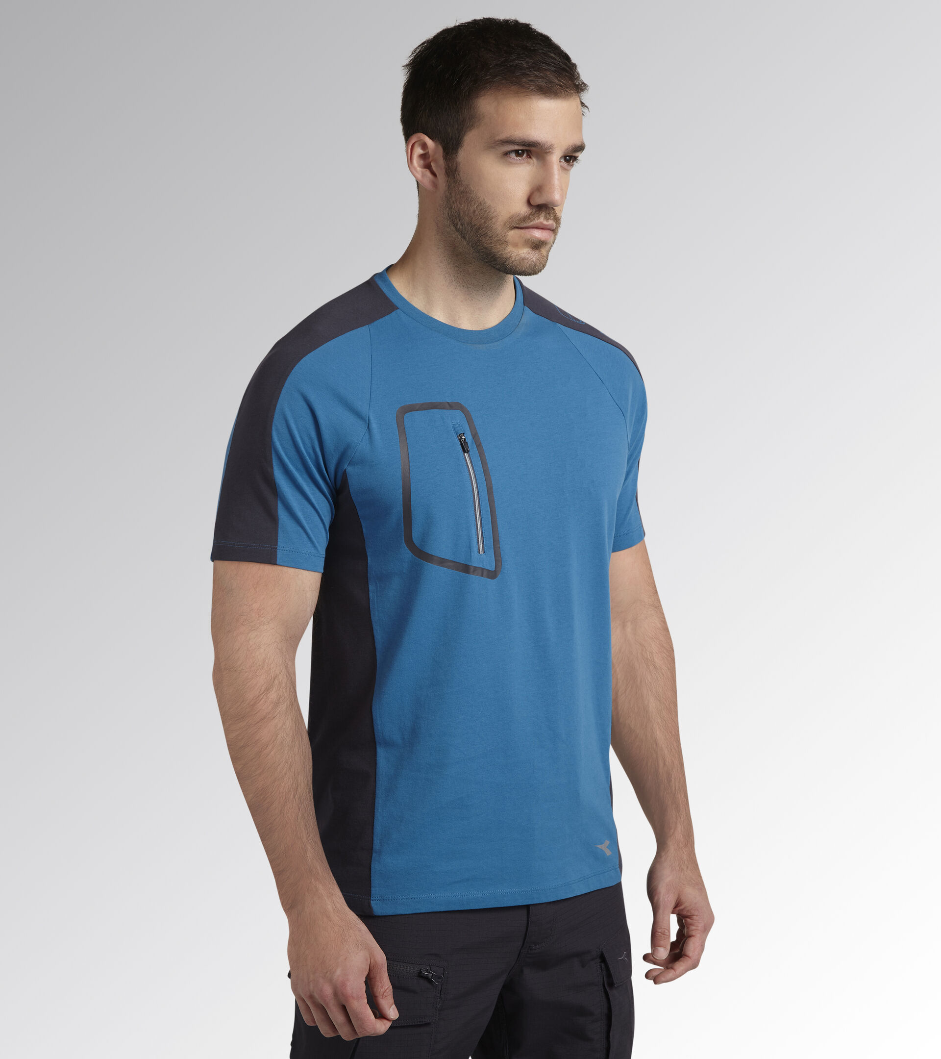 T-shirt manica corta da lavoro T-SHIRT CROSS ORGANIC BLU DIVINO - Utility