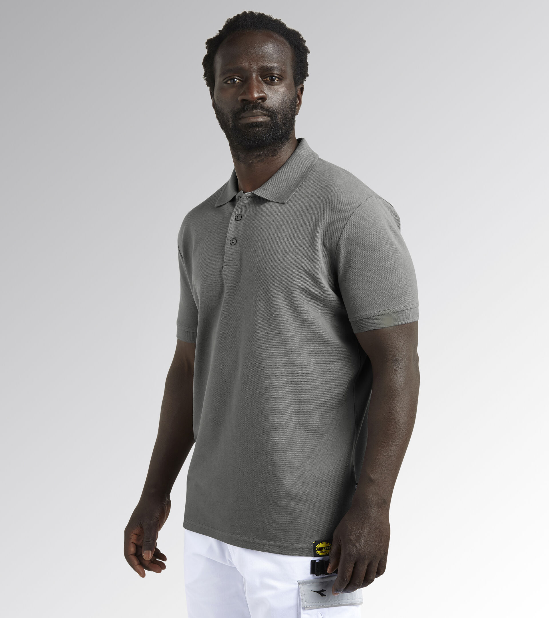 Short-sleeved work polo shirt POLO MC ATLAR ORGANIC STEEL GRAY - Utility