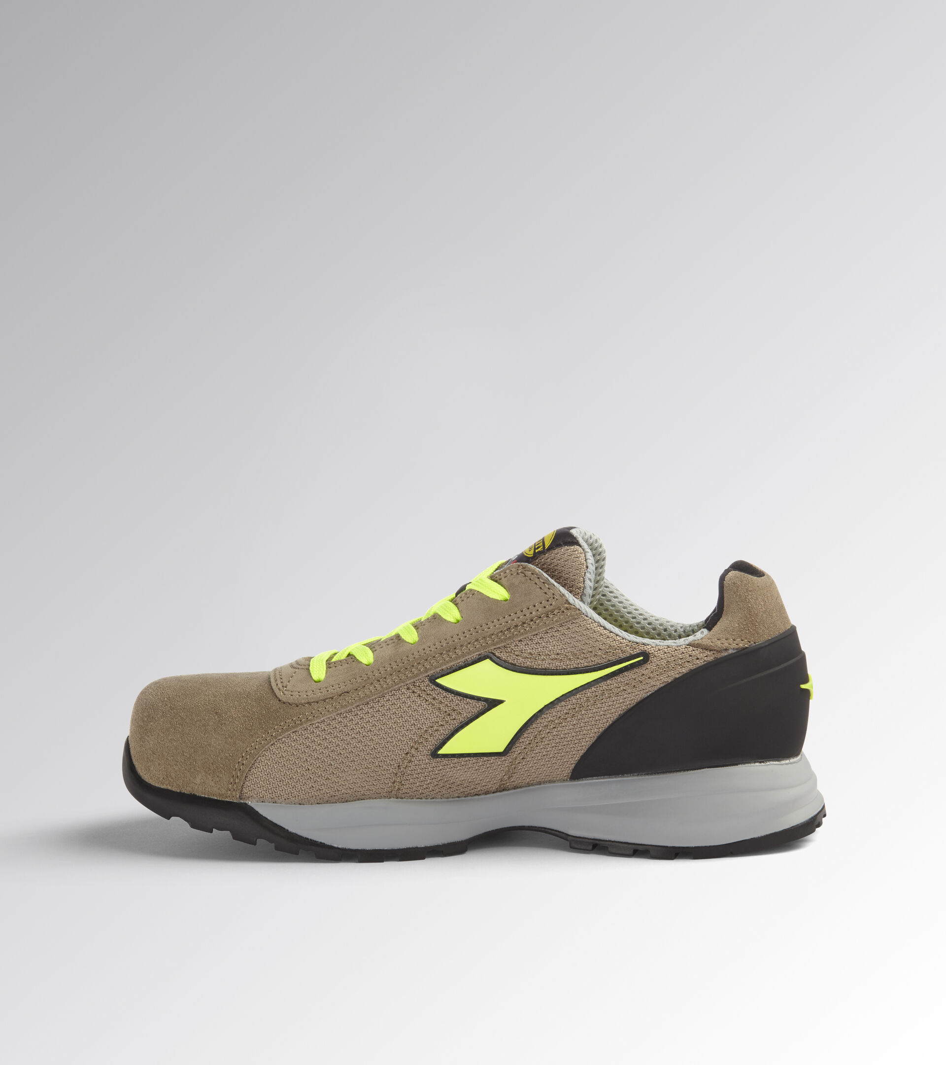 GLOVE MDS TEXT LOW S1P HRO SRC, BROWN TOBACCO/YELLOW FLUO, hi-res