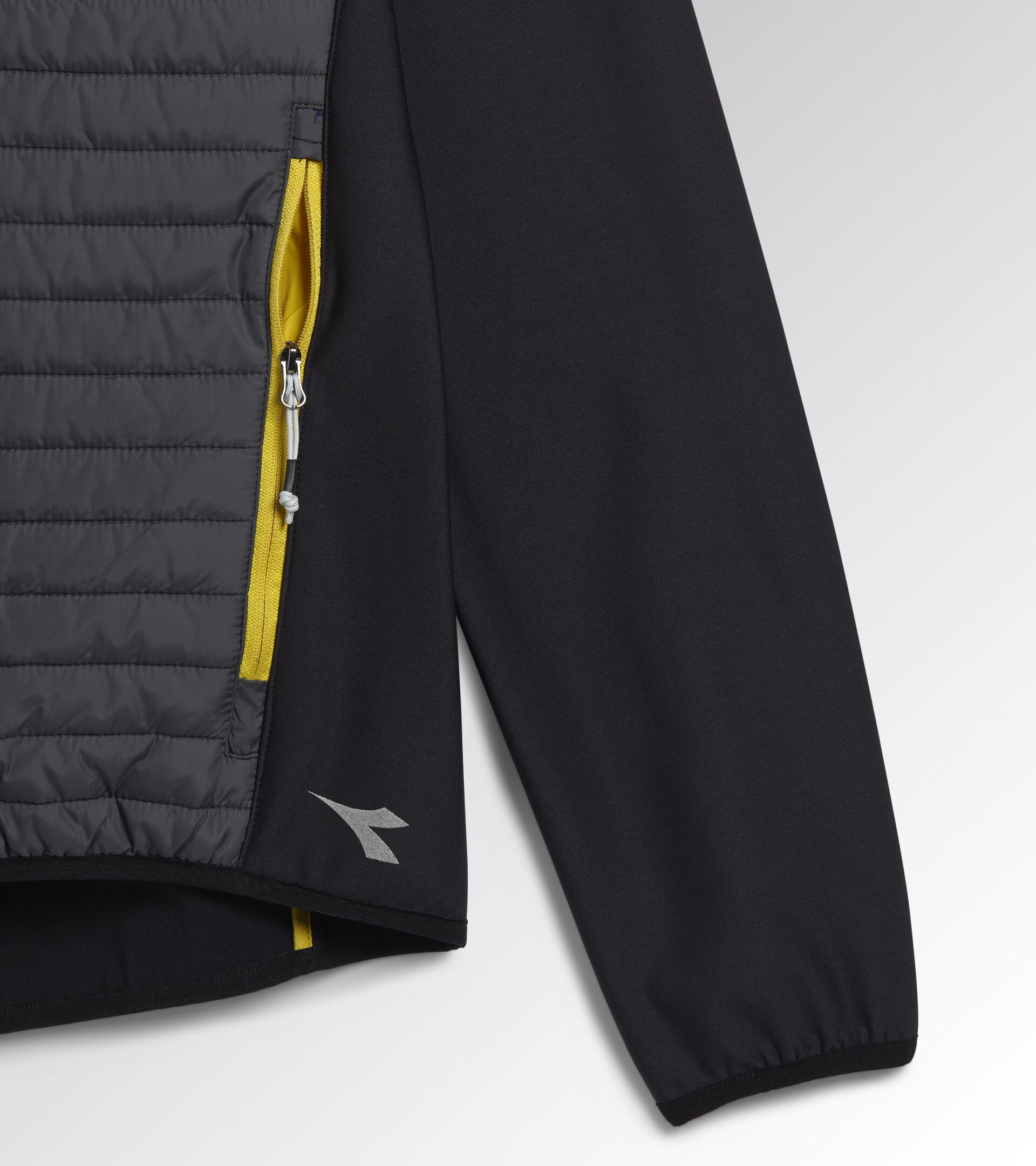 HYBRID SWEAT-JACKET COLOR BLOCK, BLK/FOREST NIGHT/YELLOW FLOWER, hi-res