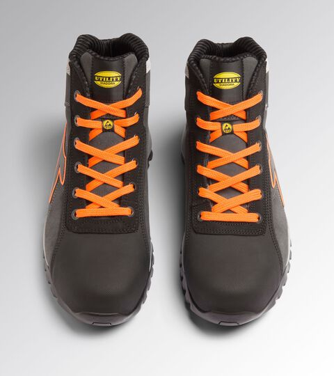High safety shoe GLOVE NET MID PRO S3L FO SR HRO ESD ASPHALT/ORANGE FLUO - Utility