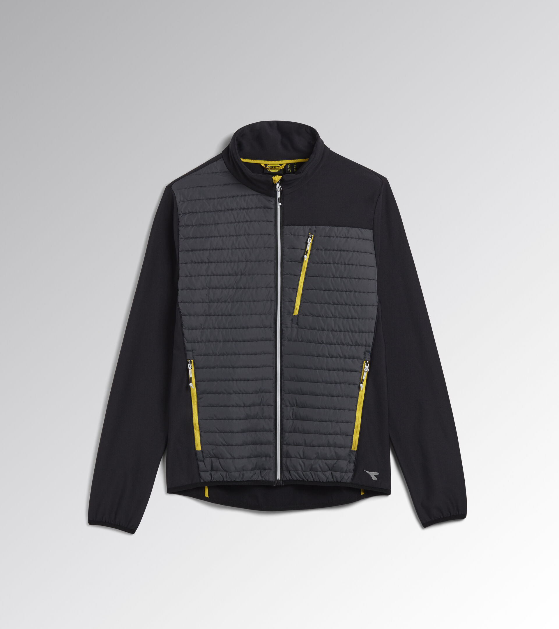 HYBRID SWEAT-JACKET COLOR BLOCK, BLK/FOREST NIGHT/YELLOW FLOWER, hi-res