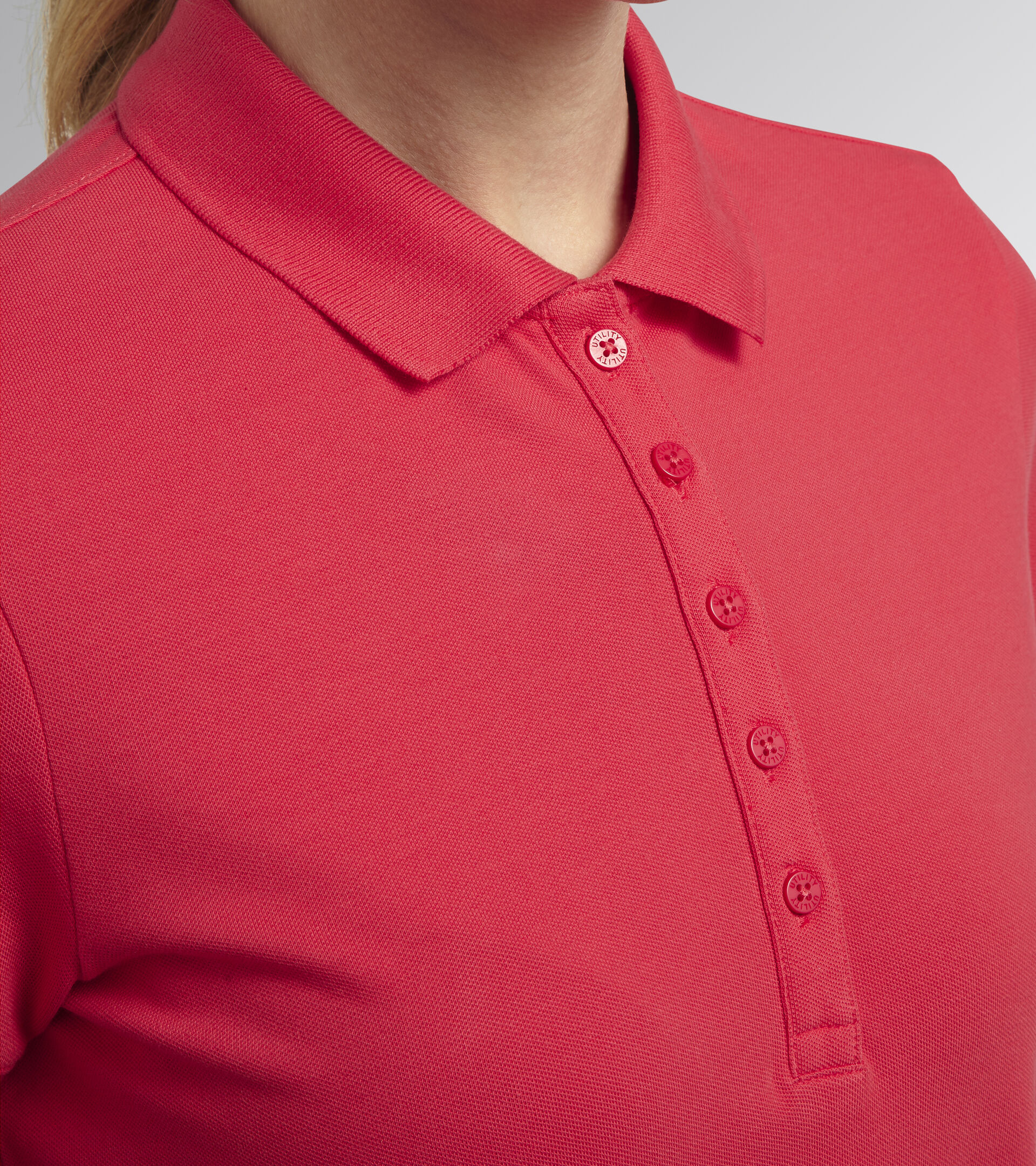 Polo manche courte de travail - Femme POLO MC ATHENA ROUGE HIBISCUS - Utility