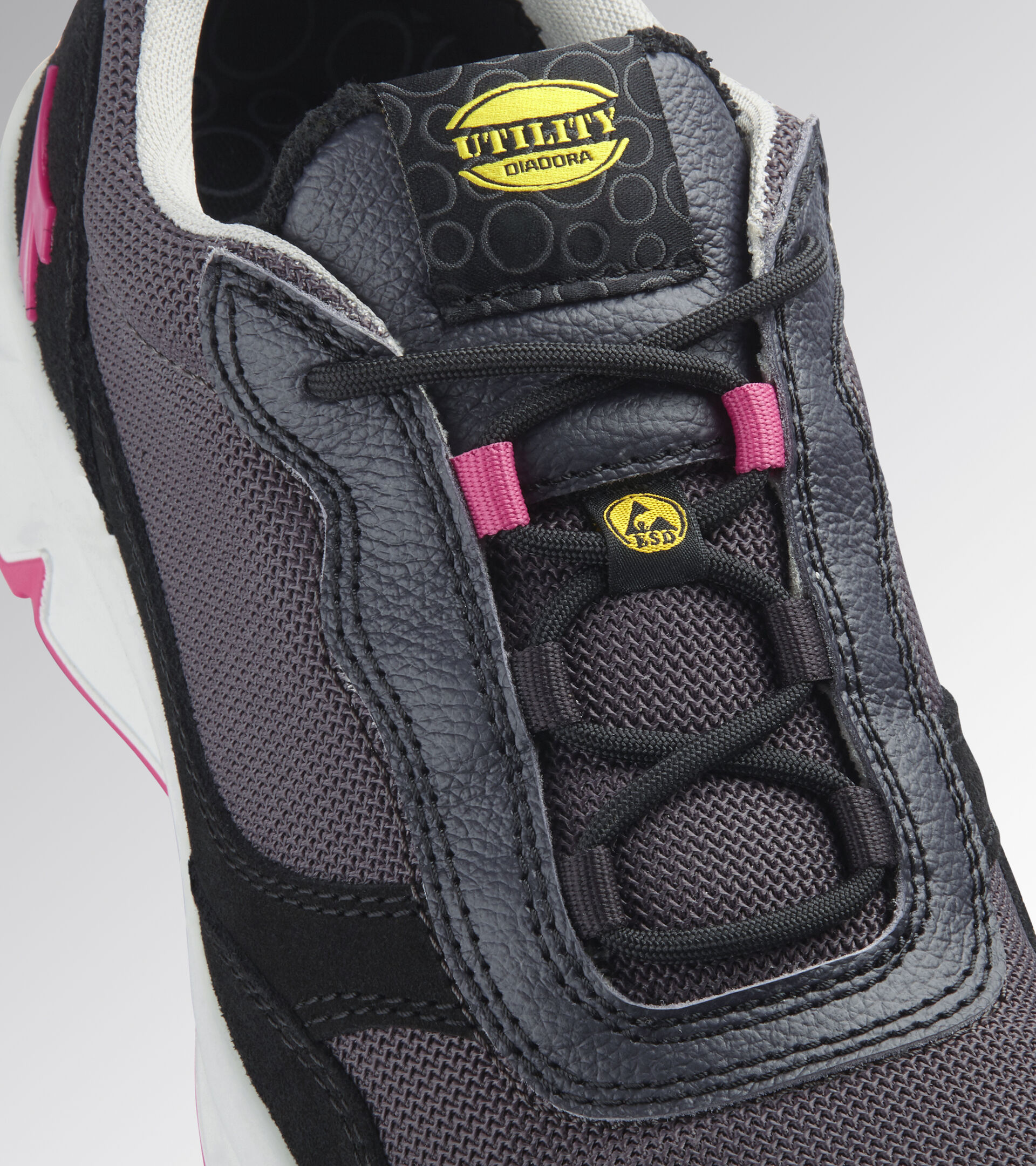 Chaussure de securit&eacute; basses - Femme ATHENA TEXT LOW S1PL FO SR ESD FER NEUF/ROUGE FRAMBOISE - Utility