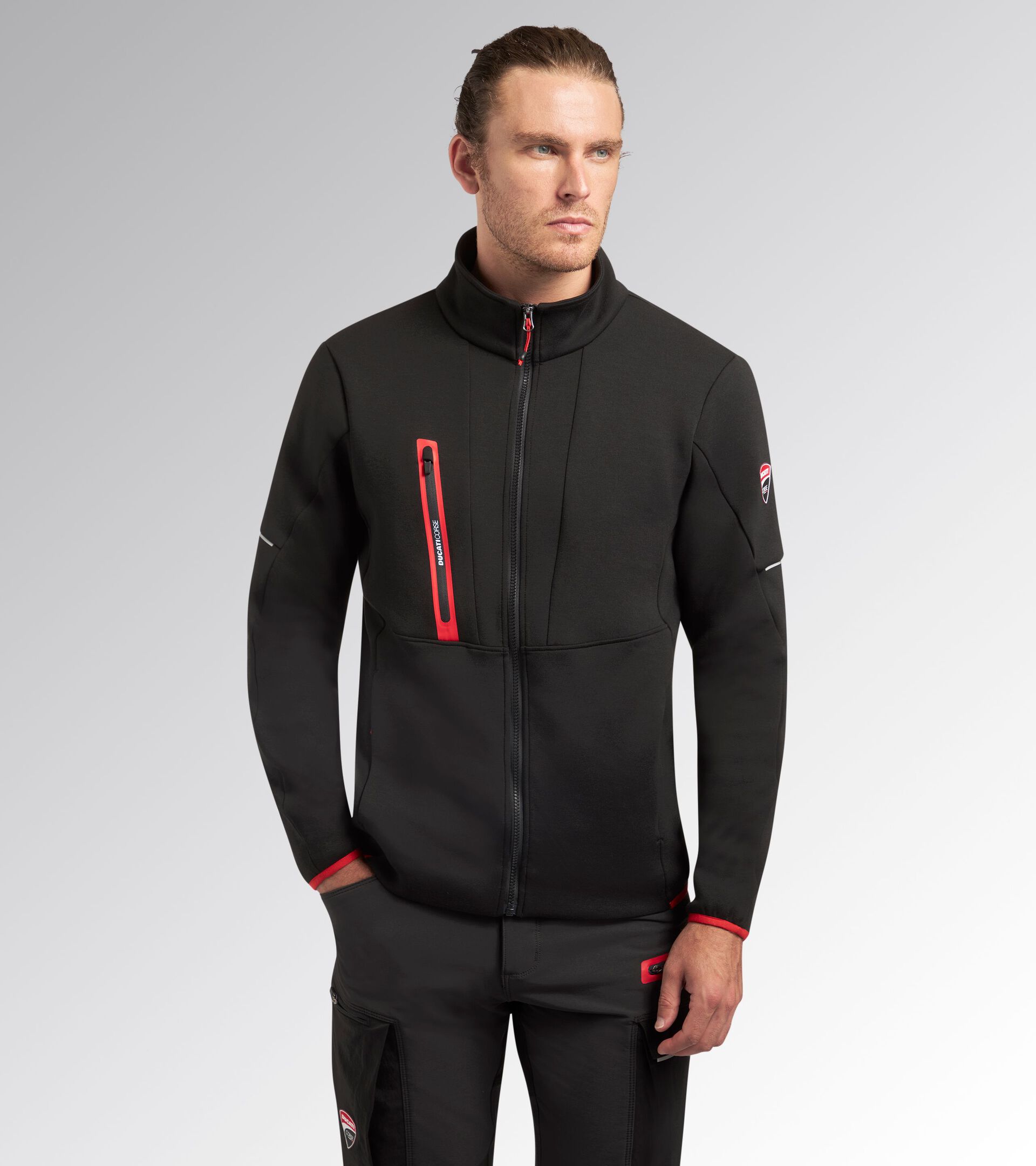 Work track jacket - Diadora Utility x Ducati Corse SWEATSHIRT MOTOR DUCATI BLACK - Utility