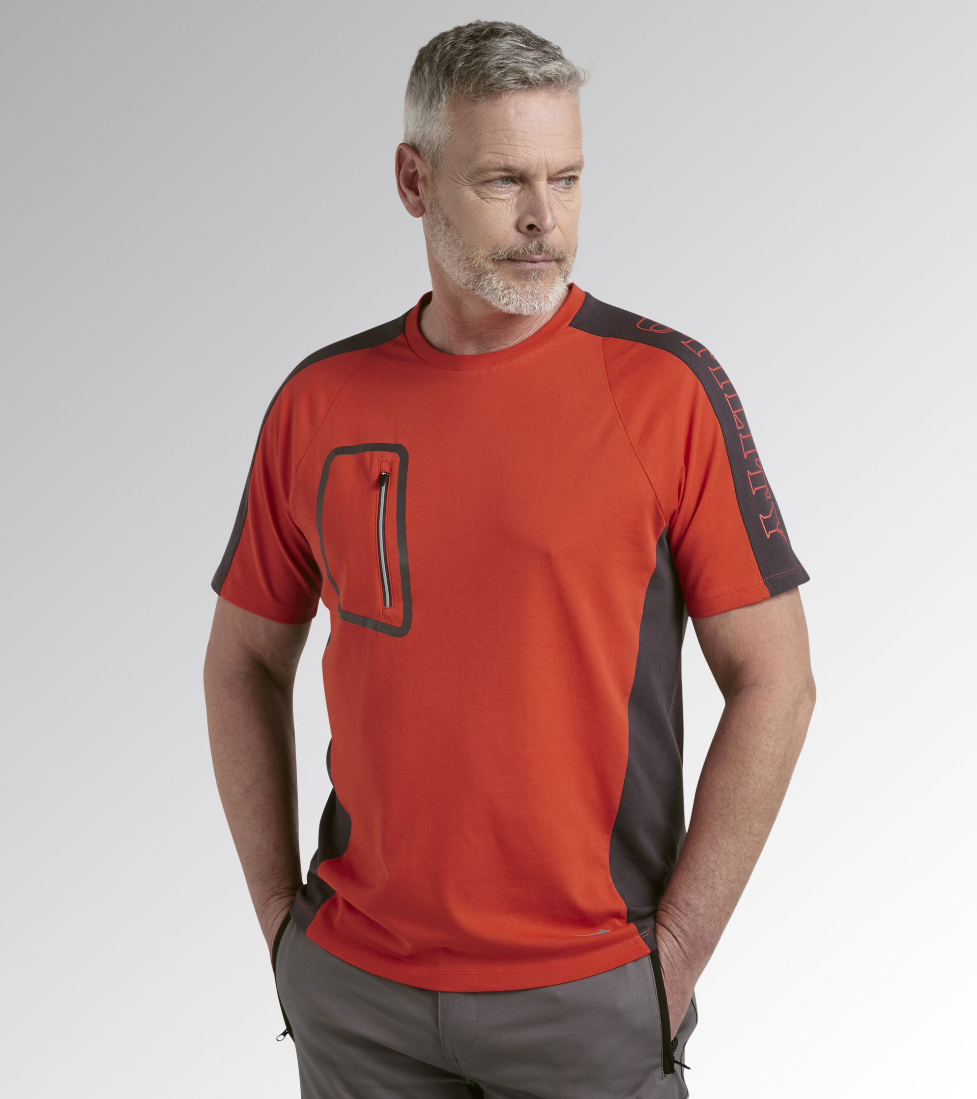 T-SHIRT CROSS ORGANIC, RED MEDLAR, hi-res