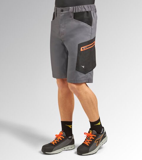 Stretch cotton canvas shorts BERMUDA STRETCH 2.0 STEEL GRAY - Utility