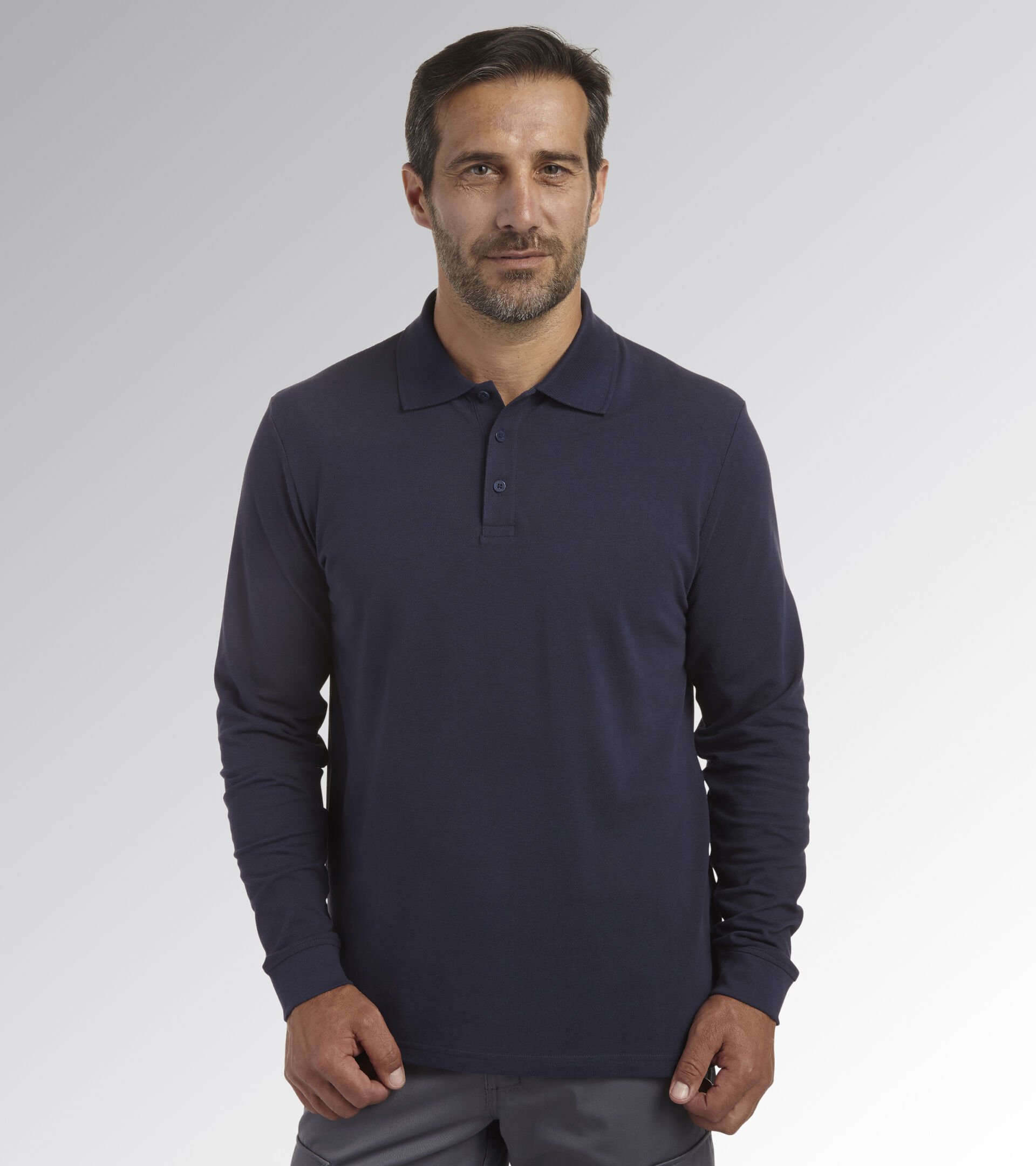 Long-sleeved work polo shirt POLO ML ATLANTIS ORGANIC CLASSIC NAVY - Utility