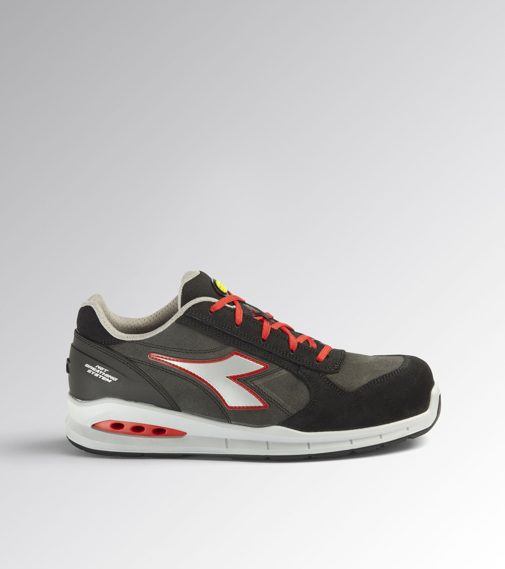 Scarpa antinfortunistica bassa RUN NET AIRBOX LOW S3 SRC GRIGIO ASFALTO/ARGENTO/ROSSO - Utility