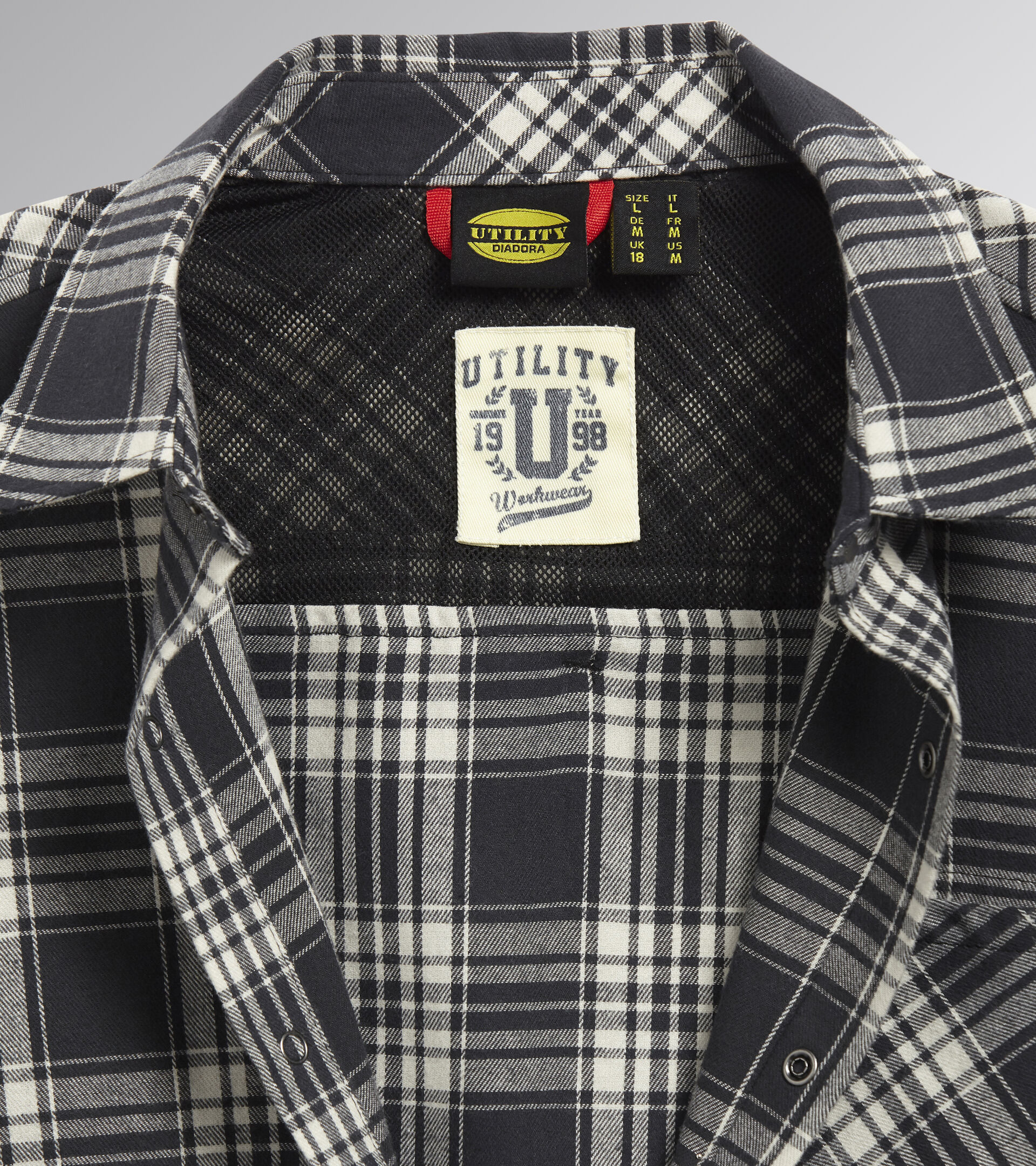 Work and safety shirt SHIRT CHECK BLACK/OFF WHITE - Utility