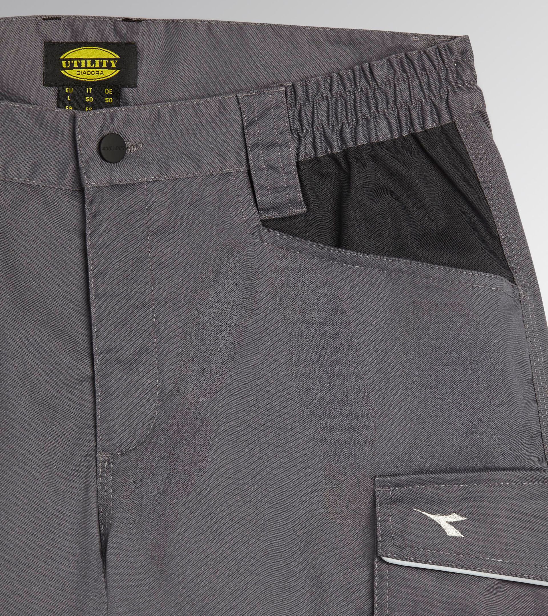 Stretch poly-cotton shorts BERMUDA POLY 2.0 STEEL GRAY - Utility