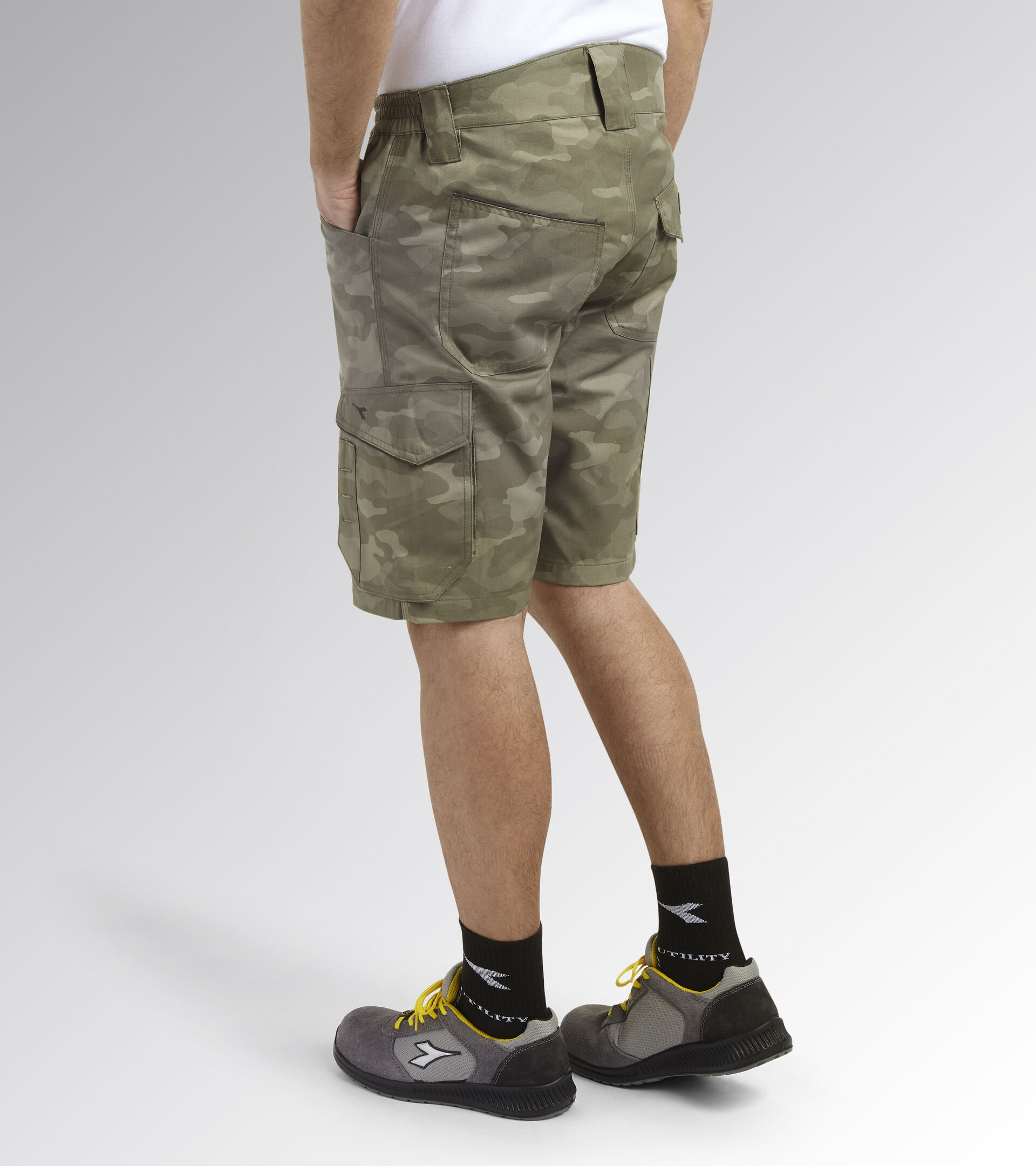 Arbeits-Bermuda-Shorts BERMUDA POLY CAMO ALUMINIUM - Utility