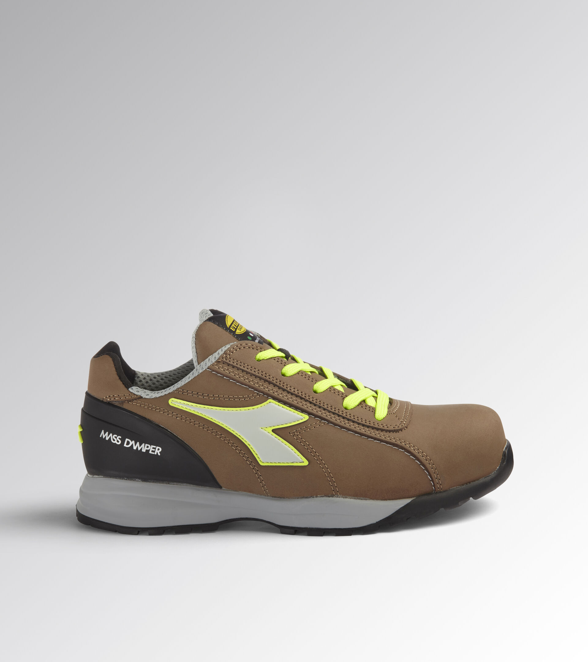 GLOVE MDS LOW S3 HRO SRC, BROWN TOBACCO/YELLOW FLUO, hi-res