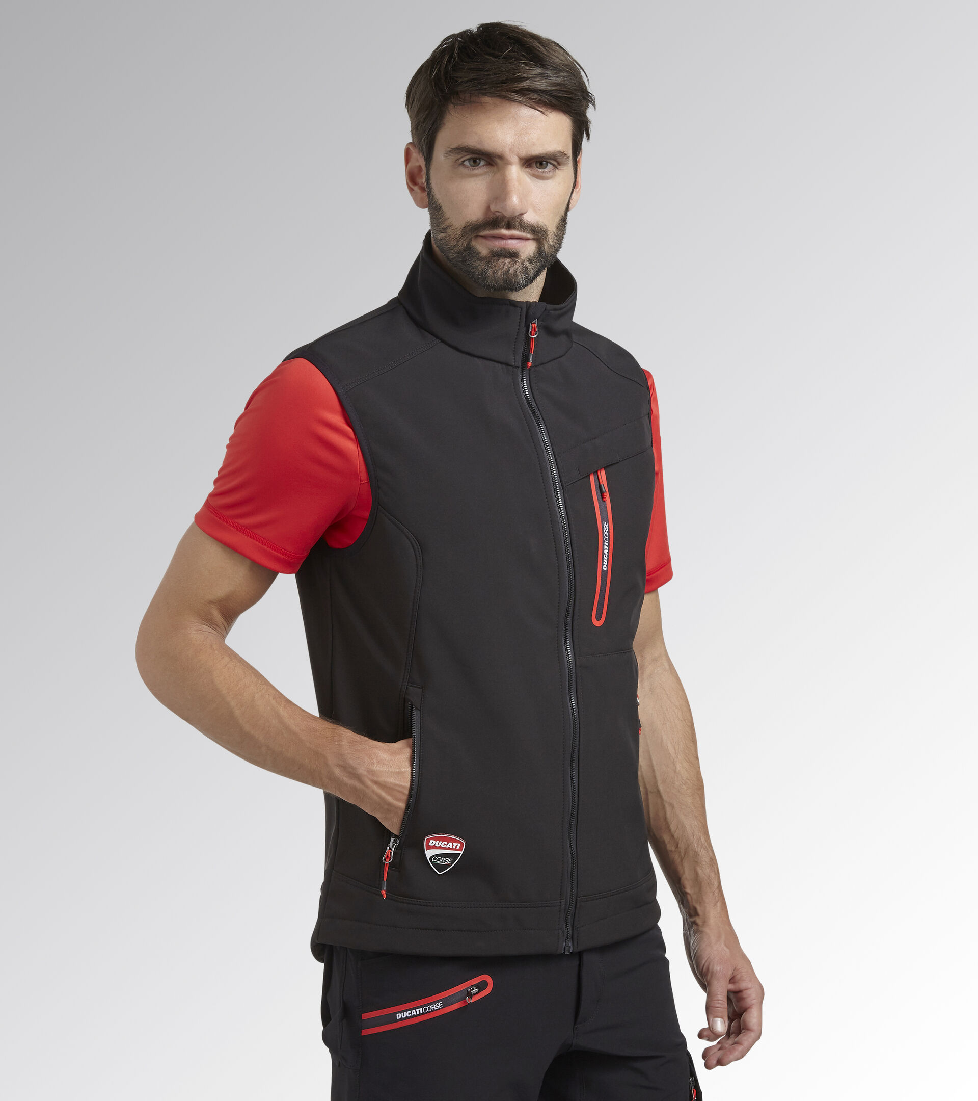 Gilet -  Diadora Utility x Ducati Corse VEST SOFTSHELL DUCATI NOIR - Utility