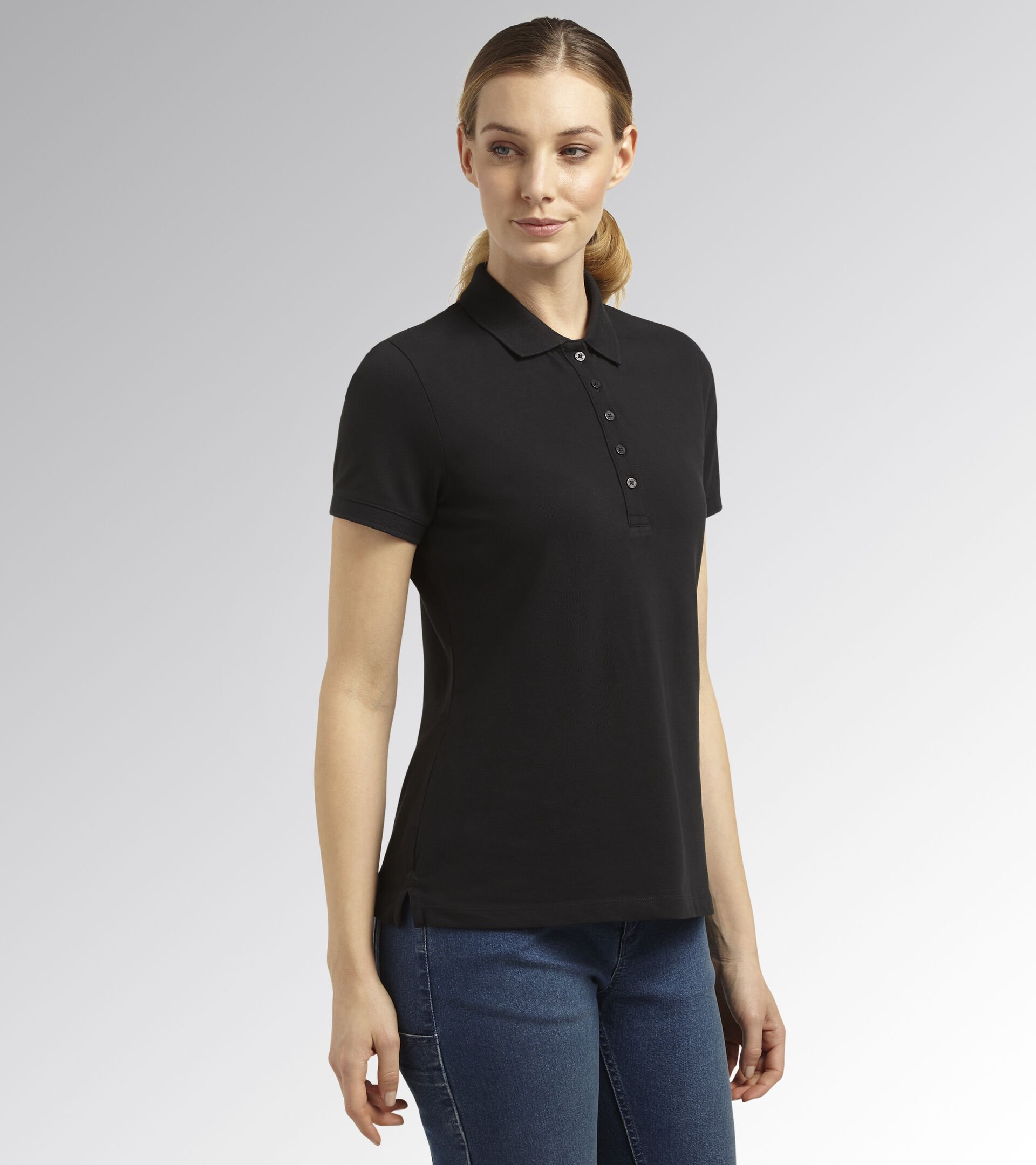 Short-sleeved work polo shirt - Women POLO MC ATHENA BLACK - Utility