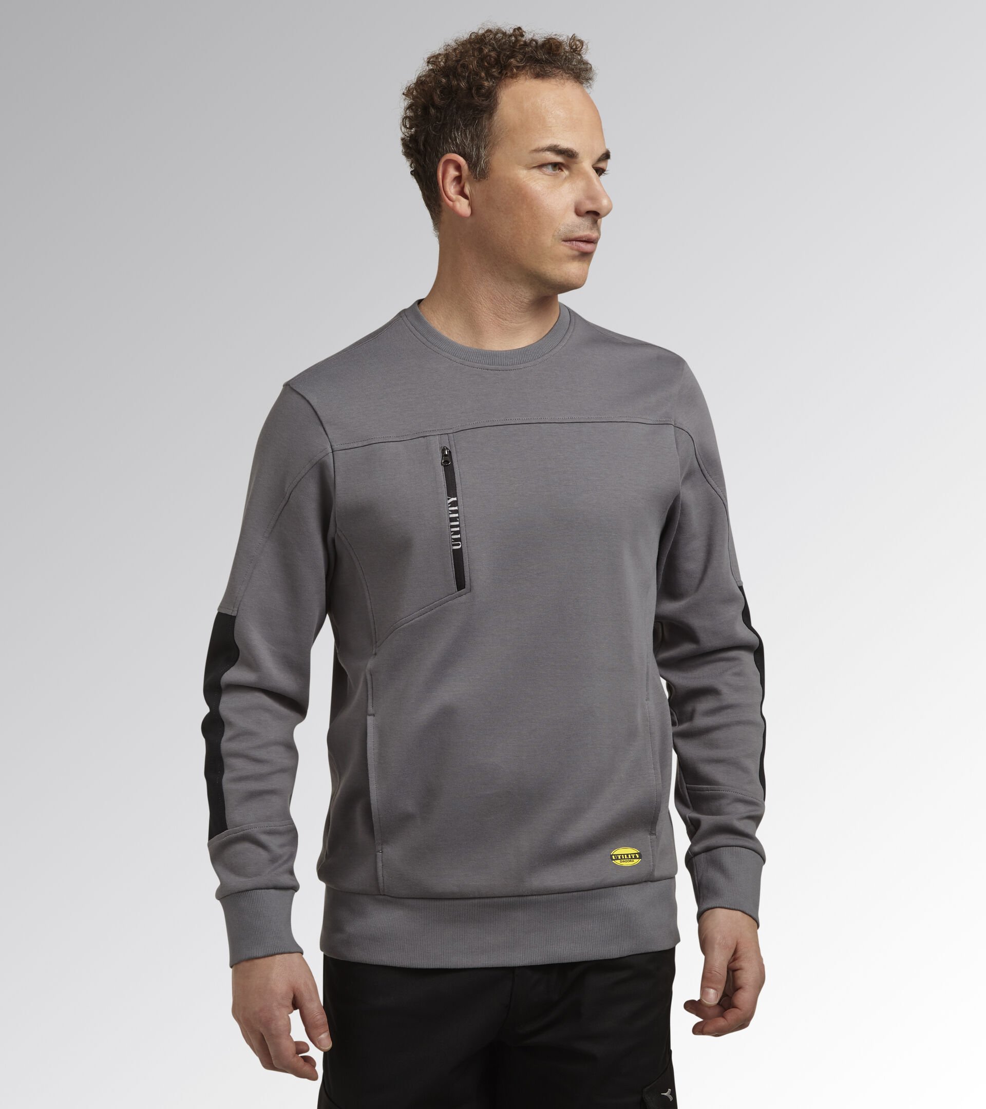 Work track jacket SWEATSHIRT CREW LITEWORK STEEL GRAY - Utility