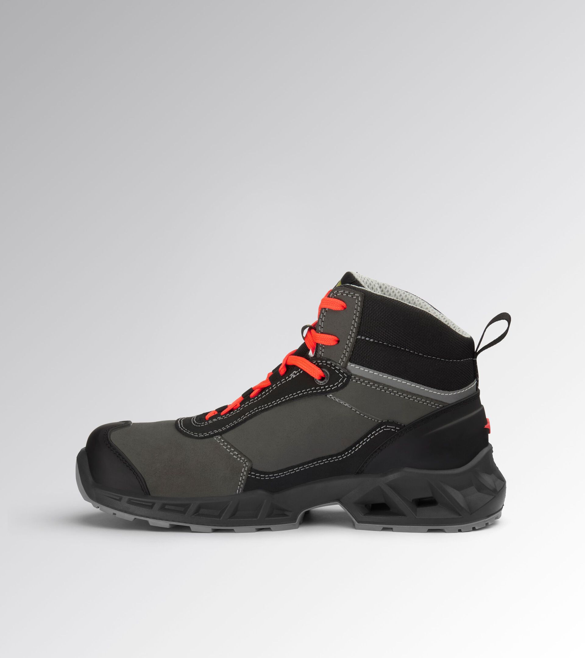 High safety shoe SHARK STABLE IMPACT LEATHER MID S3S FO SR SC ESD BLACK/RED FLUO - Utility