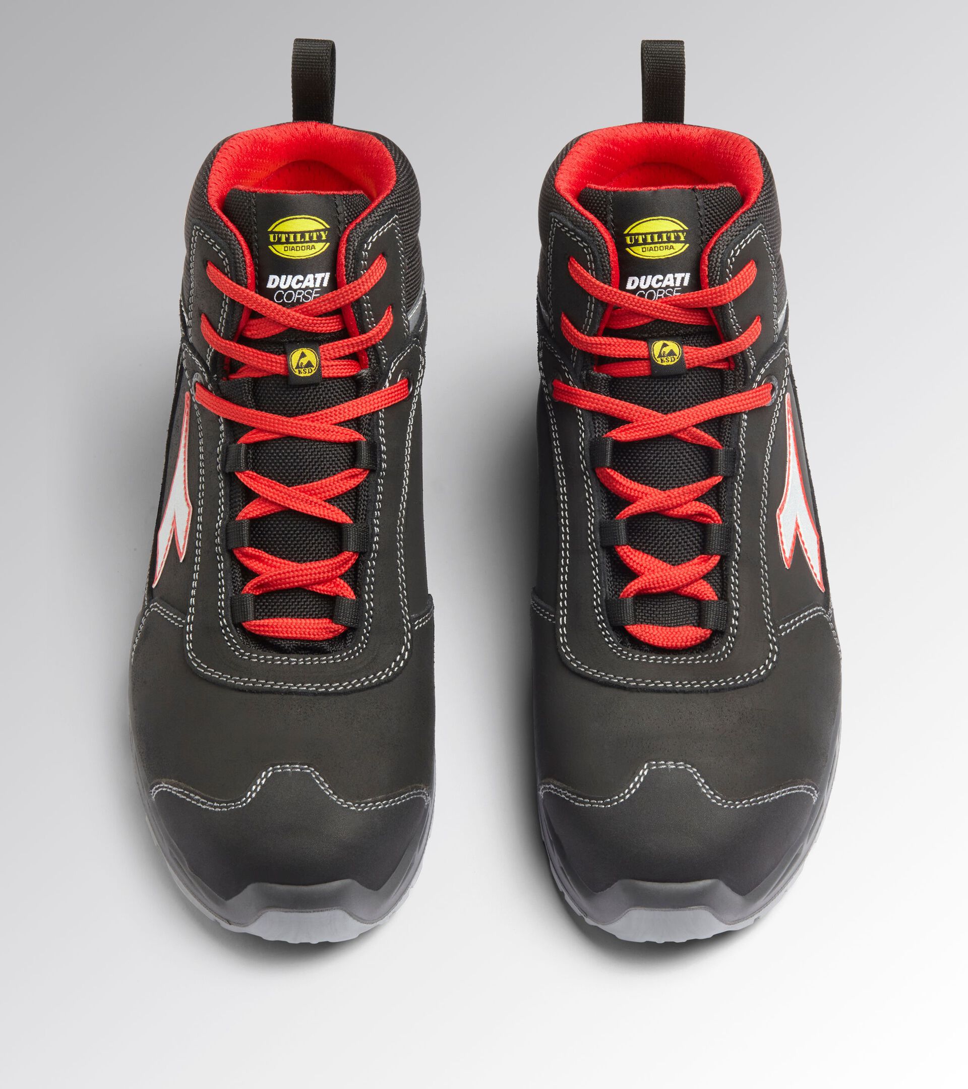 High safety shoe - Diadora Utility x Ducati Corse SHARK ENGINE MID S3S FO SR ESD BLACK/RED - Utility