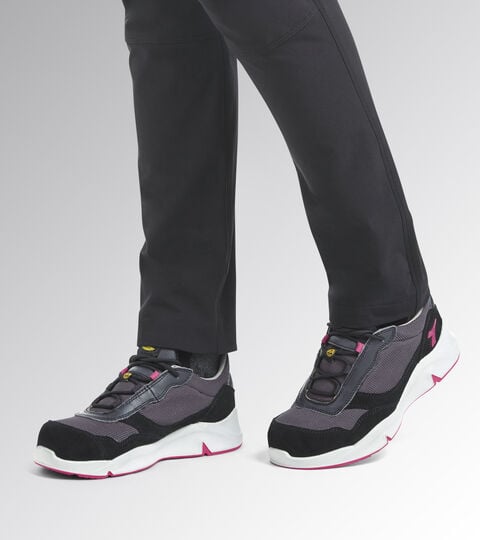 Low safety shoe - Women ATHENA TEXT LOW S1PL FO SR ESD NINE IRON/RASPBERRY - Utility