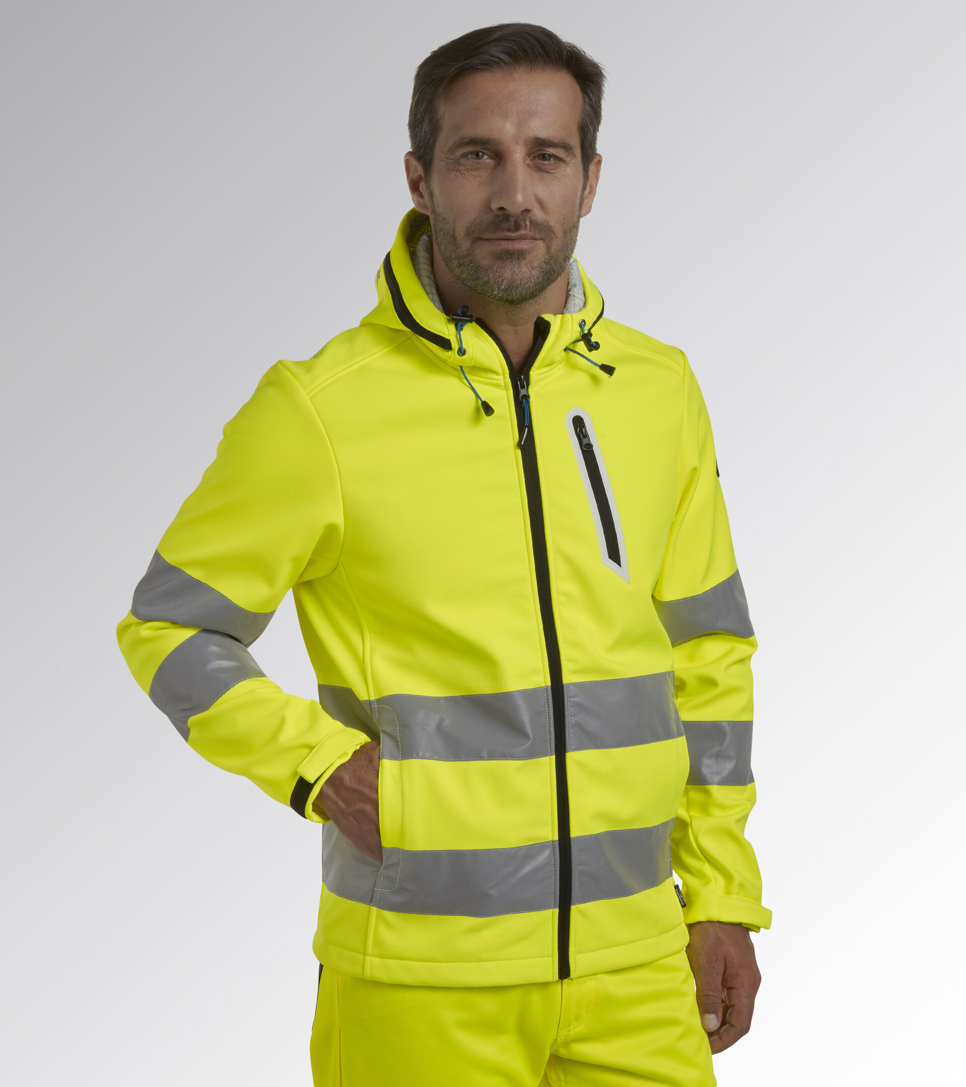 Work jacket SOFTSHELL HV 20471:2013 3 FLUORESCENT YELLOW ISO20471 - Utility