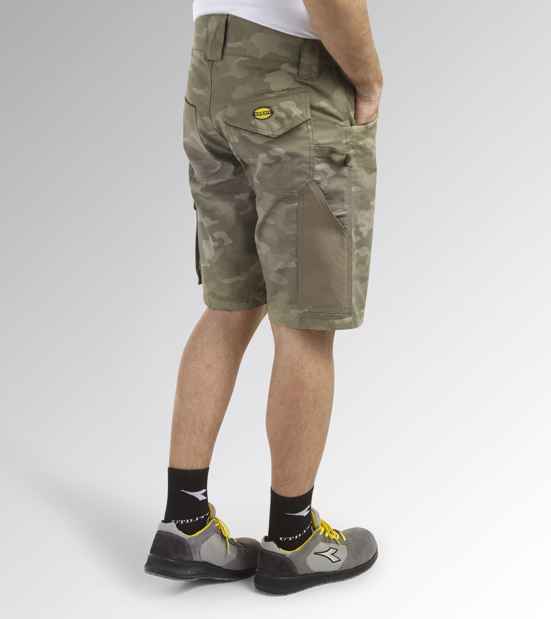 Arbeits-Bermuda-Shorts BERMUDA POLY CAMO ALUMINIUM - Utility