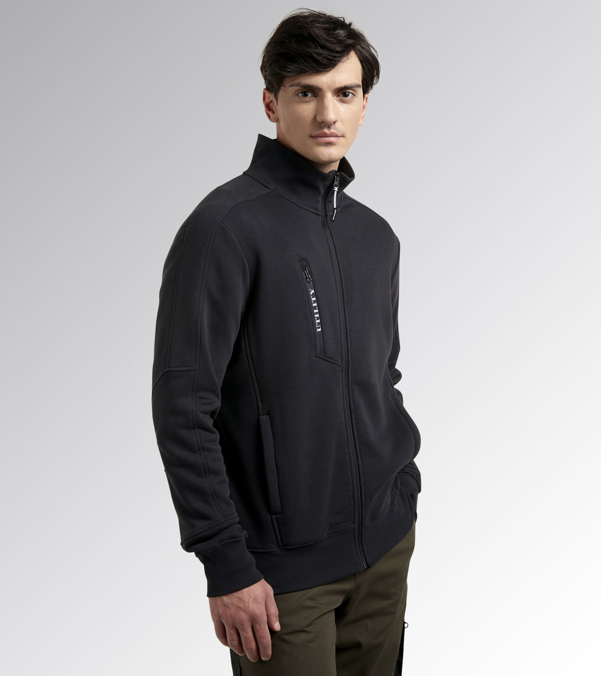 SWEATSHIRT FZ LITEWORK, BLACK, hi-res
