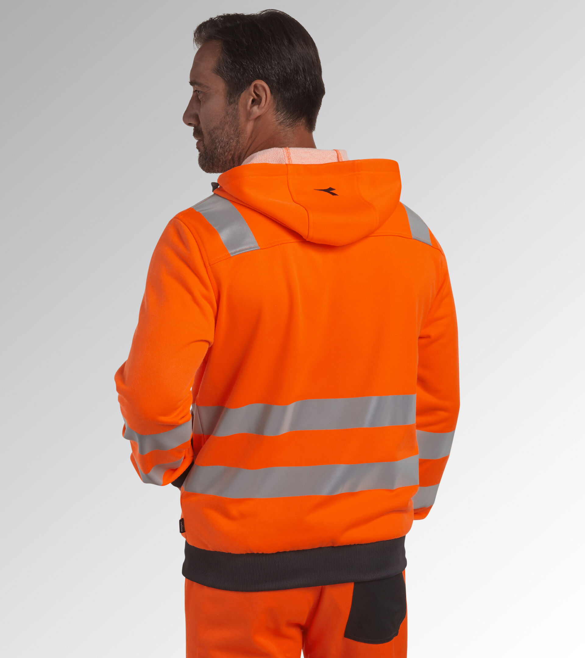 HOODIE FZ HV 20471:2013 2, FLUORESCENT ORANGE ISO20471, hi-res
