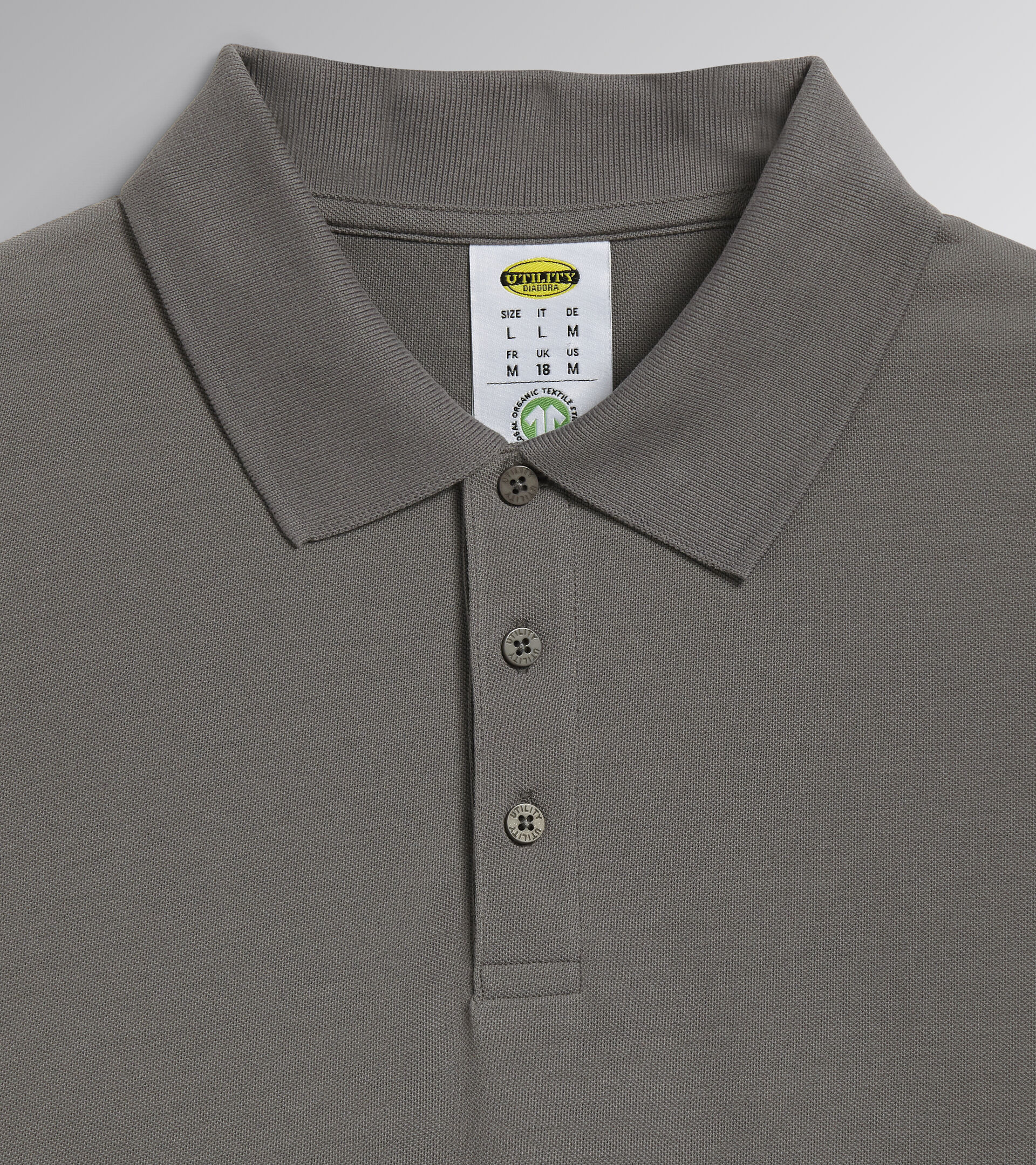 Long-sleeved work polo shirt POLO ML ATLANTIS ORGANIC STEEL GRAY - Utility