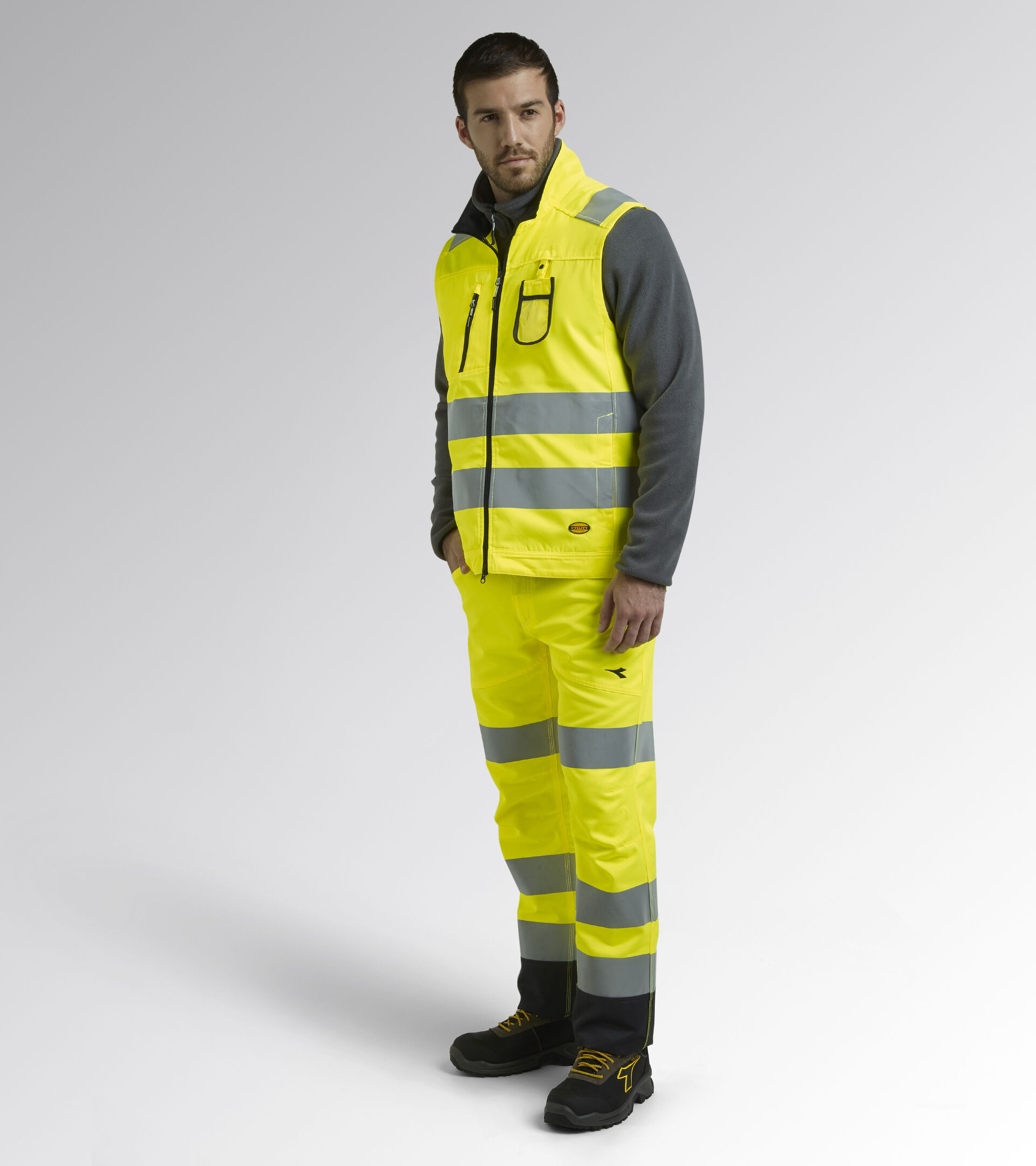 Work coveralls HV VEST ISO 20471 FLUORESCENT YELLOW ISO20471 - Utility