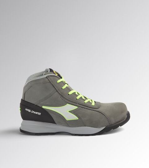 Scarpa antinfortunistica alta GLOVE MDS MID S3 HRO SRC GRIGIO CARBONE/VERDE FLUO - Utility