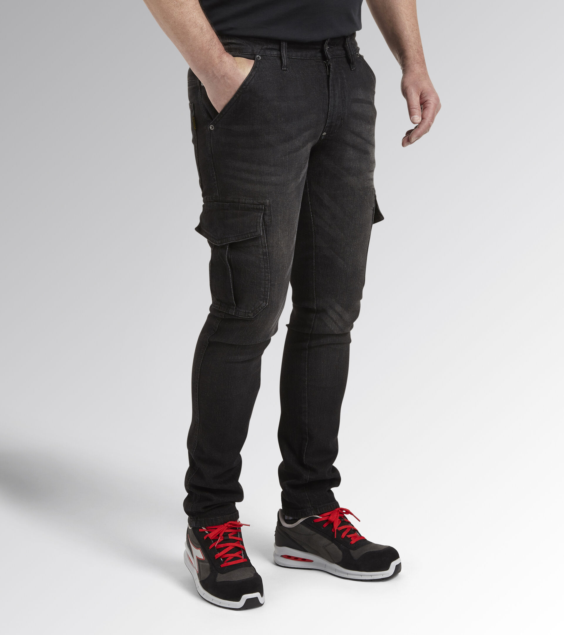 Pantalon en jean de travail PANT STONE CARGO LAVAGE NEW BLACK - Utility