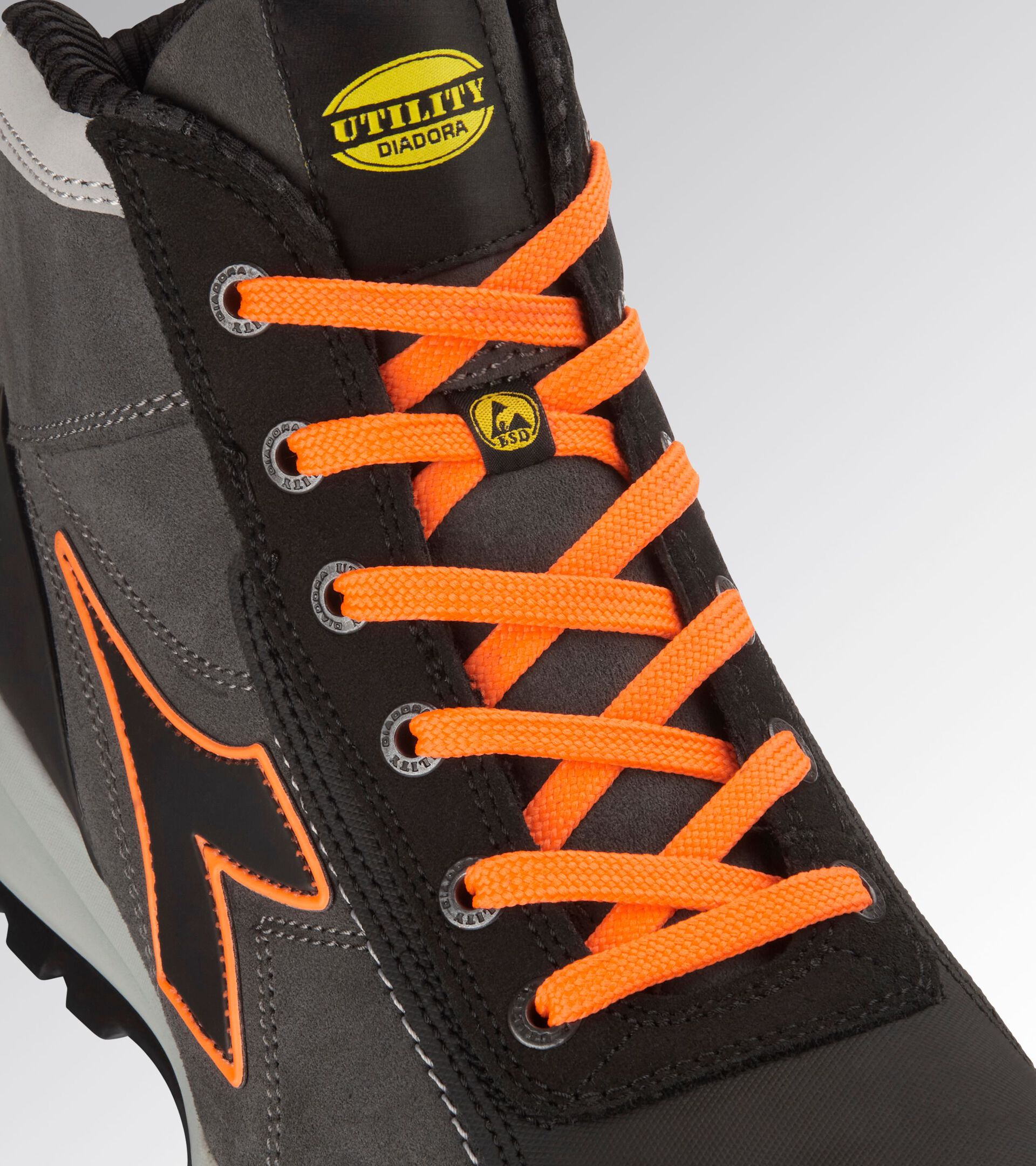 High safety shoe GLOVE NET MID PRO S3L FO SR HRO ESD ASPHALT/ORANGE FLUO - Utility