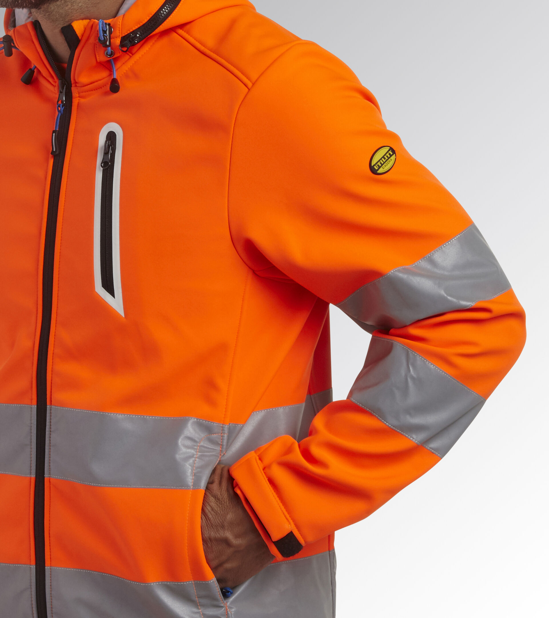 Work jacket SOFTSHELL HV 20471:2013 3 FLUORESCENT ORANGE ISO20471 - Utility