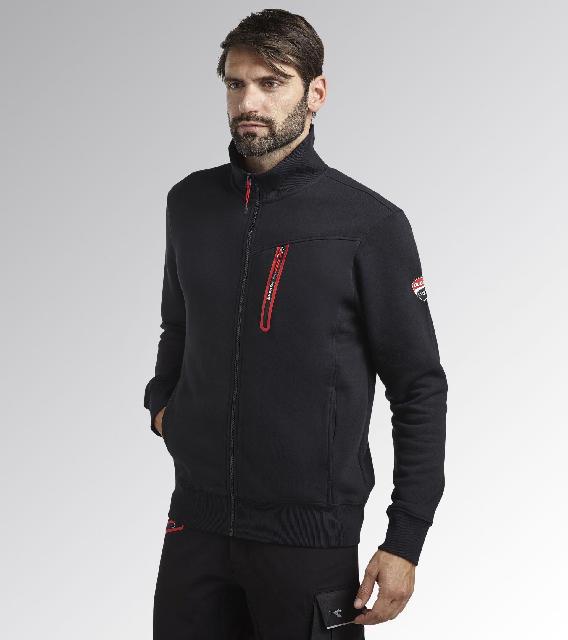 Sweatshirt - Diadora Utility x Ducati Corse SWEATSHIRT FZ DUCATI SCHWARZ - Utility