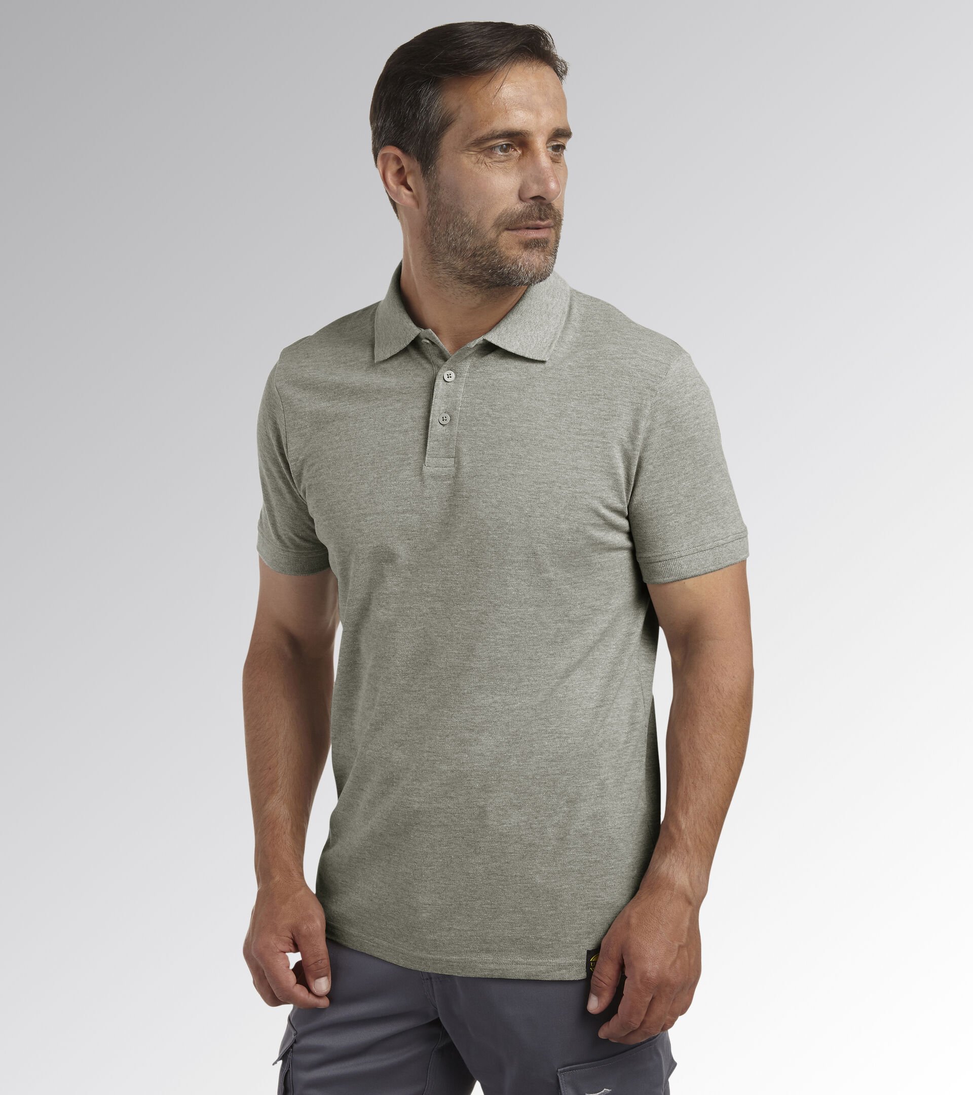 Short-sleeved work polo shirt POLO MC ATLAR ORGANIC LIGHT MIDDLE GREY MELANGE - Utility