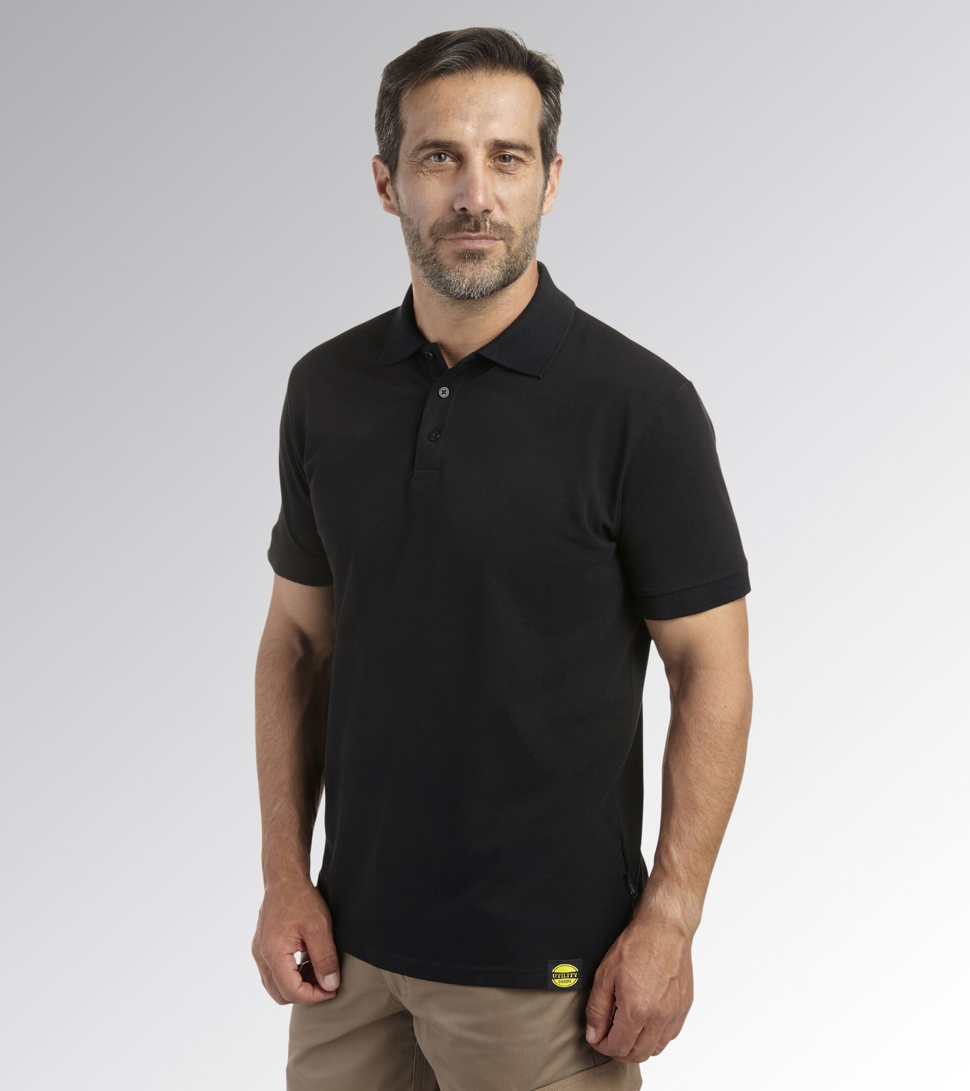 Short-sleeved work polo shirt POLO MC ATLAR ORGANIC BLACK - Utility