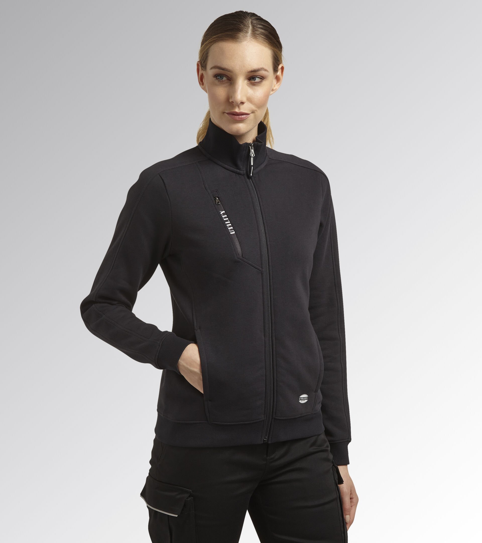 Work track jacket - Women SWEATSHIRT FZ ATHENA BLACK - Utility