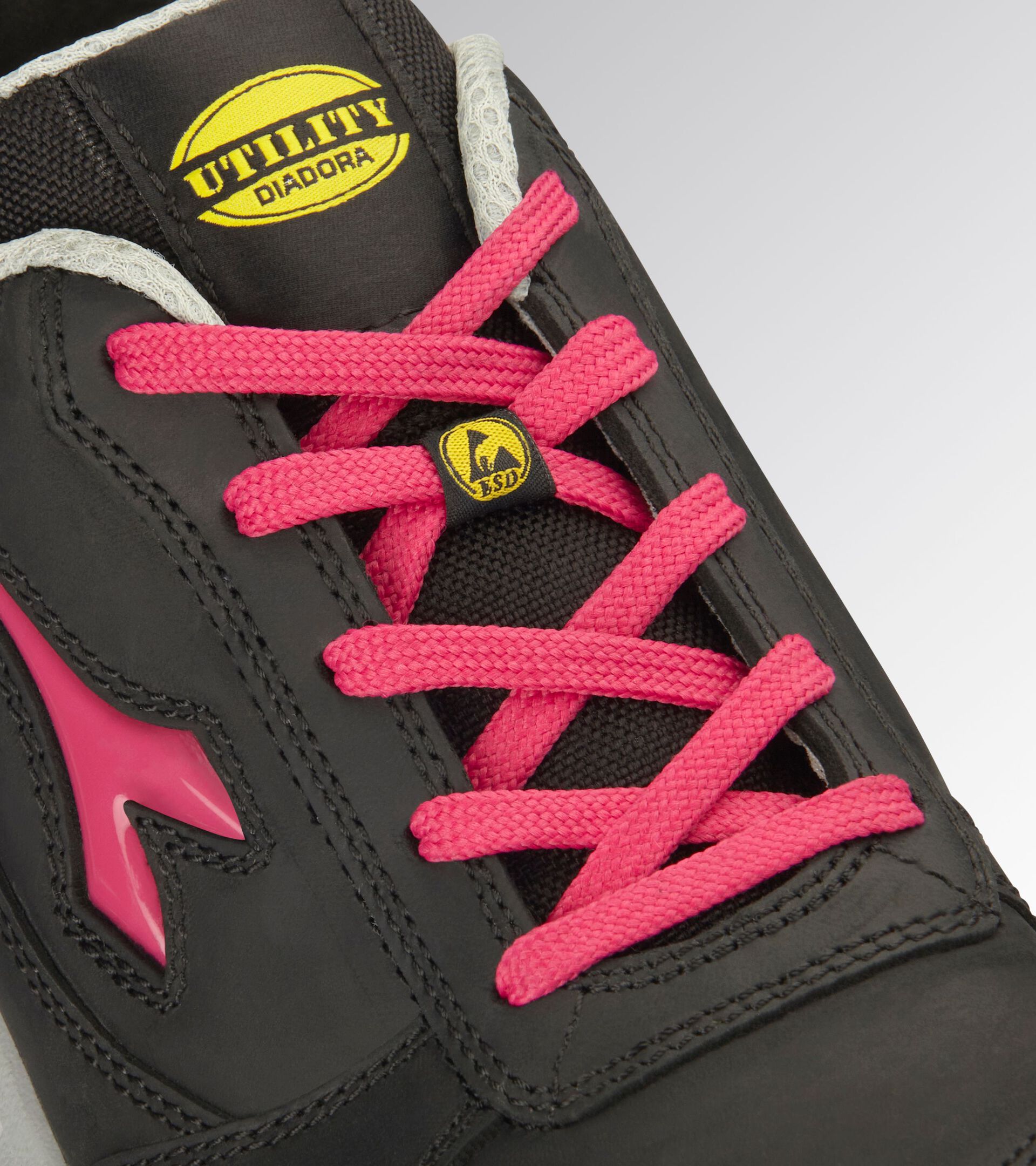 Niedriger Arbeitsschuh RUN LOW S3S FO SR ESD SCHWARZ/ROT FUCHSIE - Utility