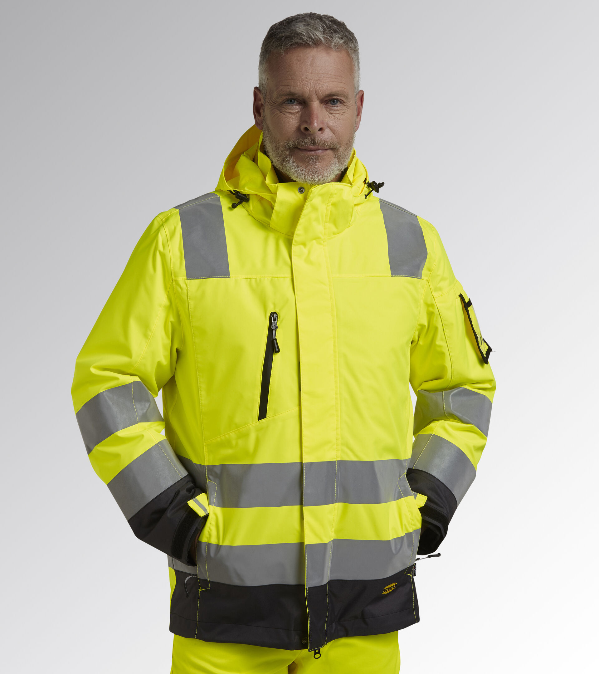 Work jacket HV JACKET ISO 20471 FLUORESCENT YELLOW ISO20471 - Utility