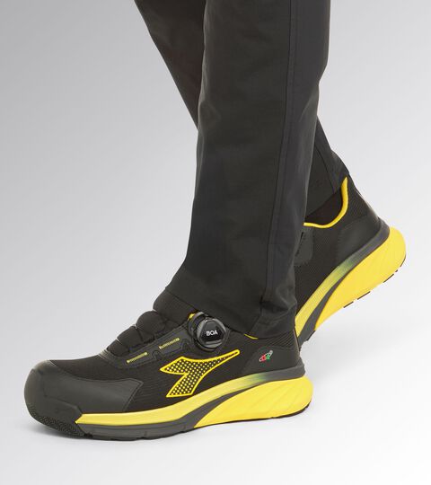 Low safety shoe with BOA® Fit micro-metric lacing System VORTEX DA2 BOA LOW S3S SC SR HRO ESD BLACK /YELLOW CROMS - Utility