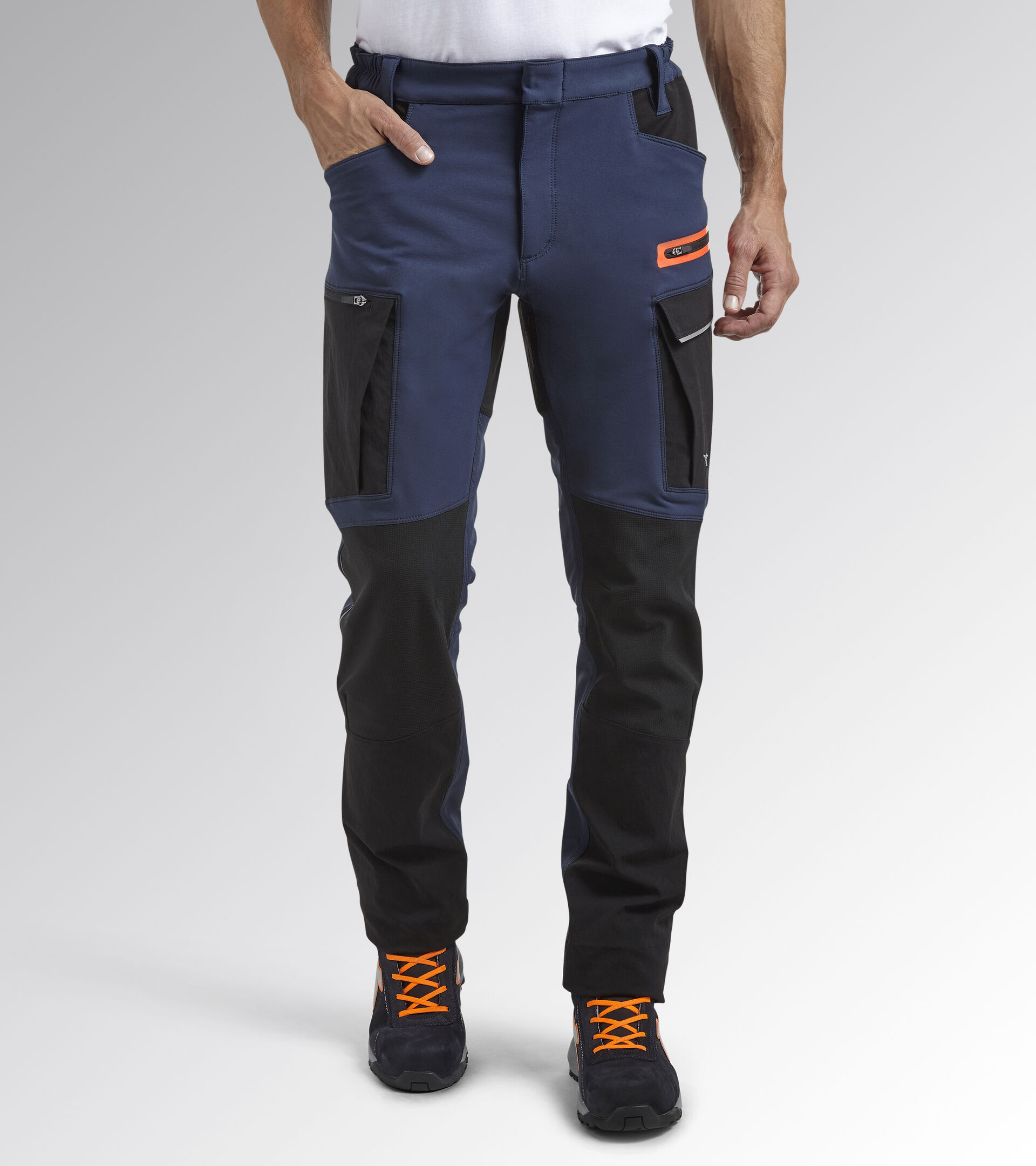 Work trousers PANT HYBRID CARGO BLACK/BLUE DENIM - Utility