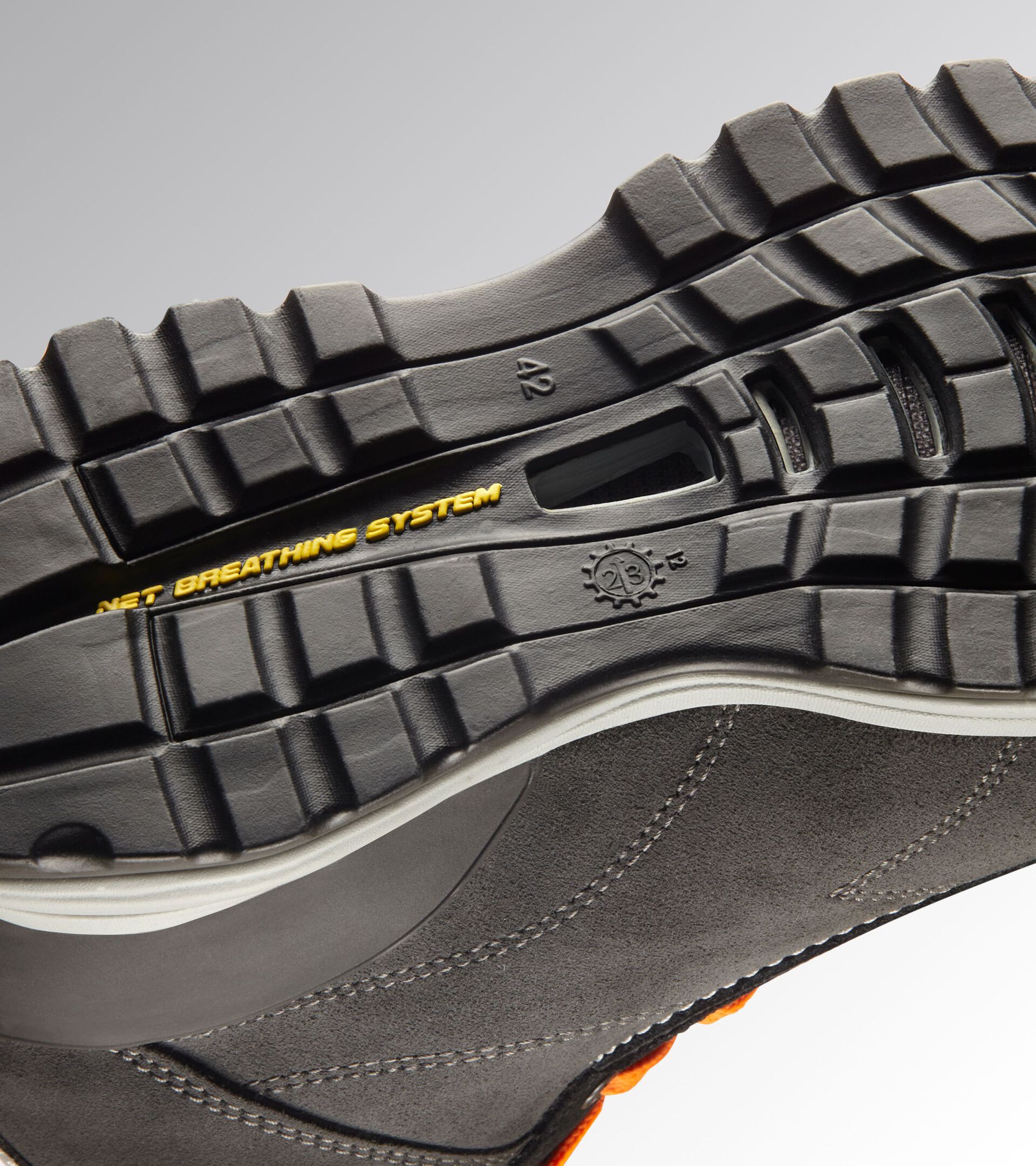 Calzado de seguridad alto GLOVE NET MID PRO S3L FO SR HRO ESD GRIS ASFALTO/NARANJA FLUO - Utility