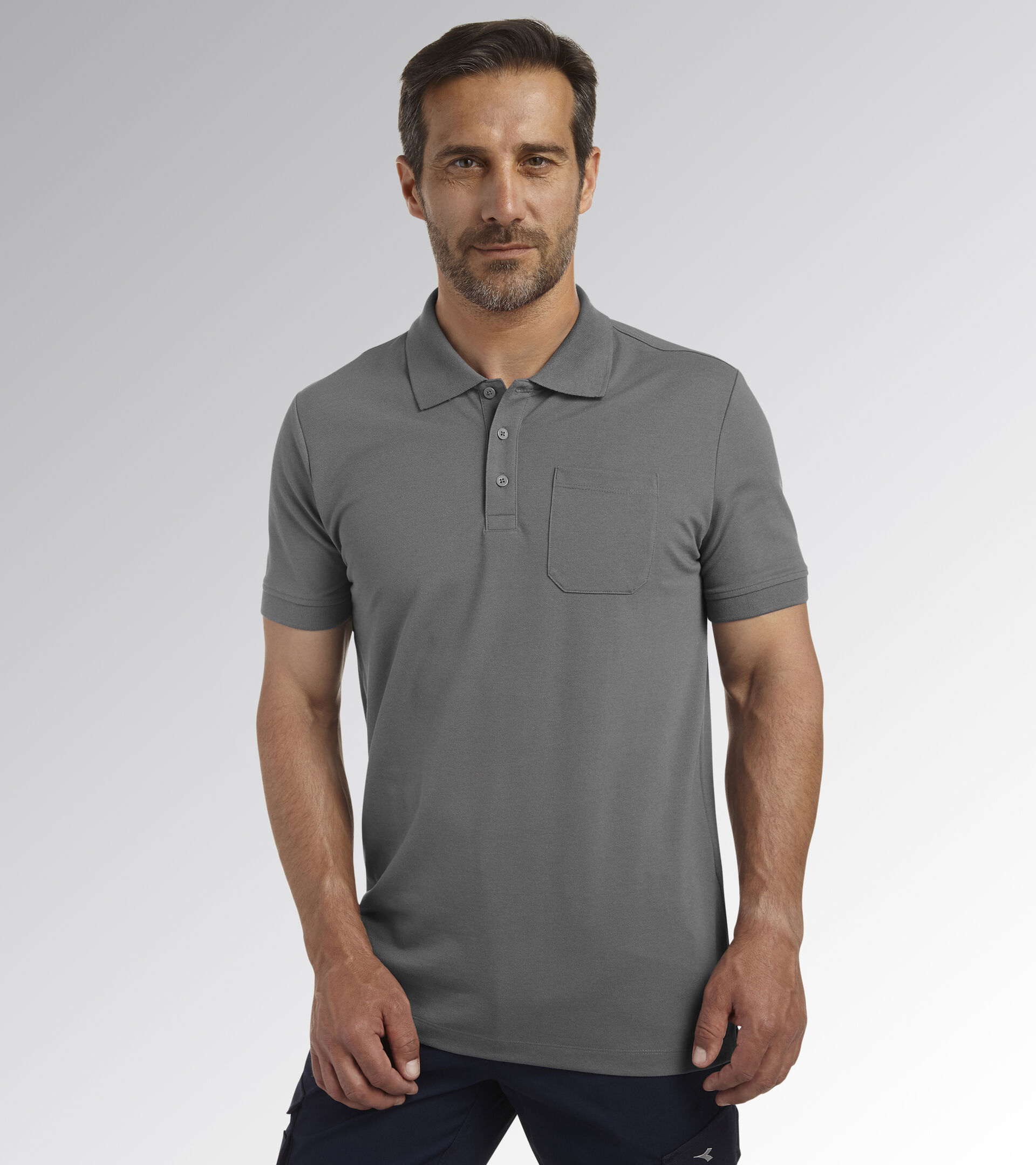 Short-sleeved work polo shirt POLO MC INDUSTRY STEEL GRAY - Utility