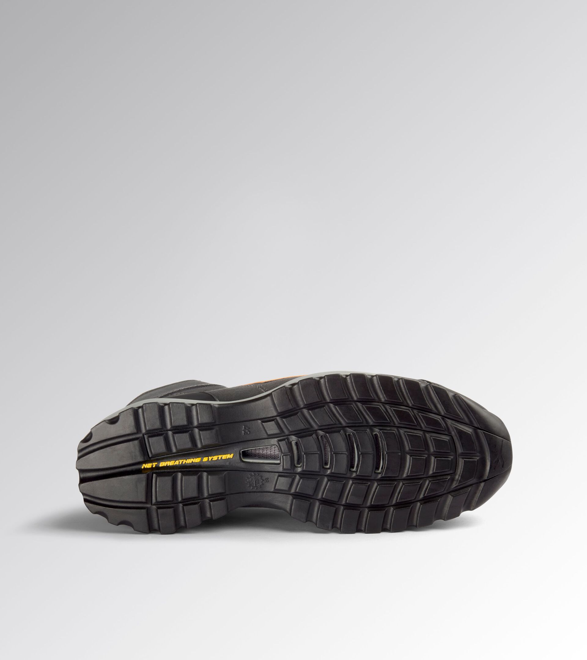 Calzado de seguridad alto GLOVE NET MID PRO S3L FO SR HRO ESD GRIS ASFALTO/NARANJA FLUO - Utility