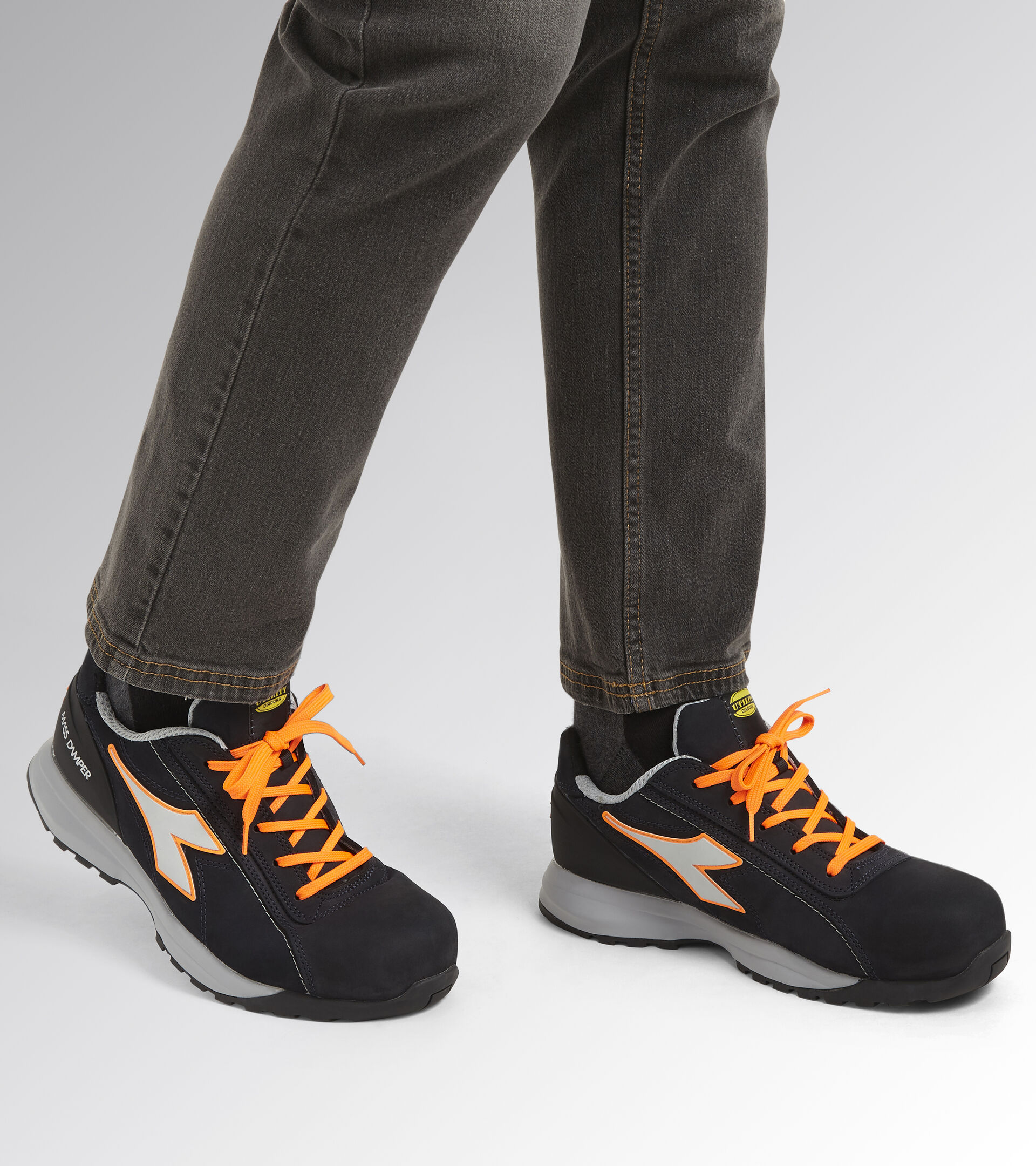 GLOVE MDS LOW S3 HRO SRC, DARK NAVY/ORANGE FLUO, hi-res