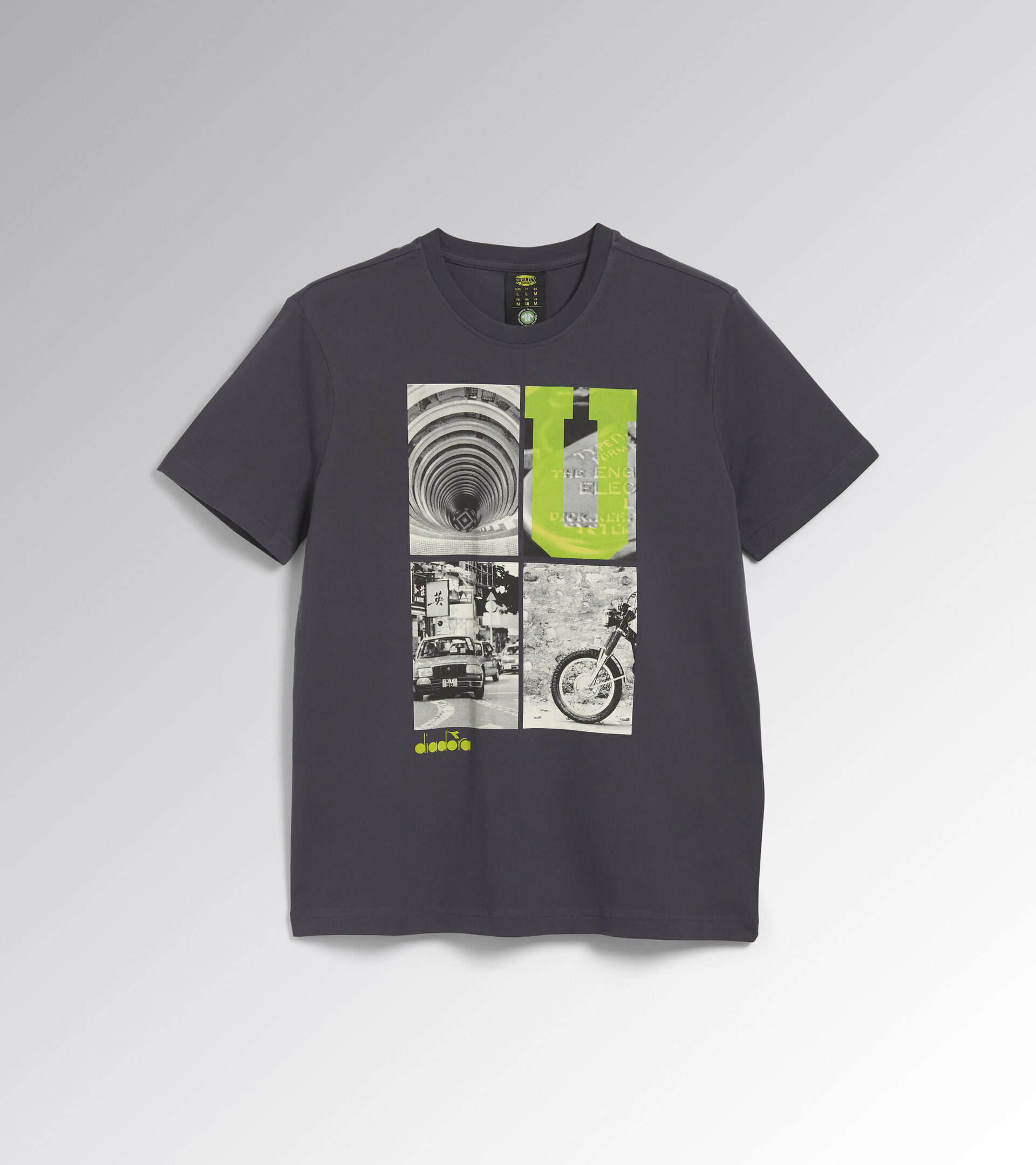 T-SHIRT GRAPHIC ORGANIC, GRIS PERISCOPIO, hi-res