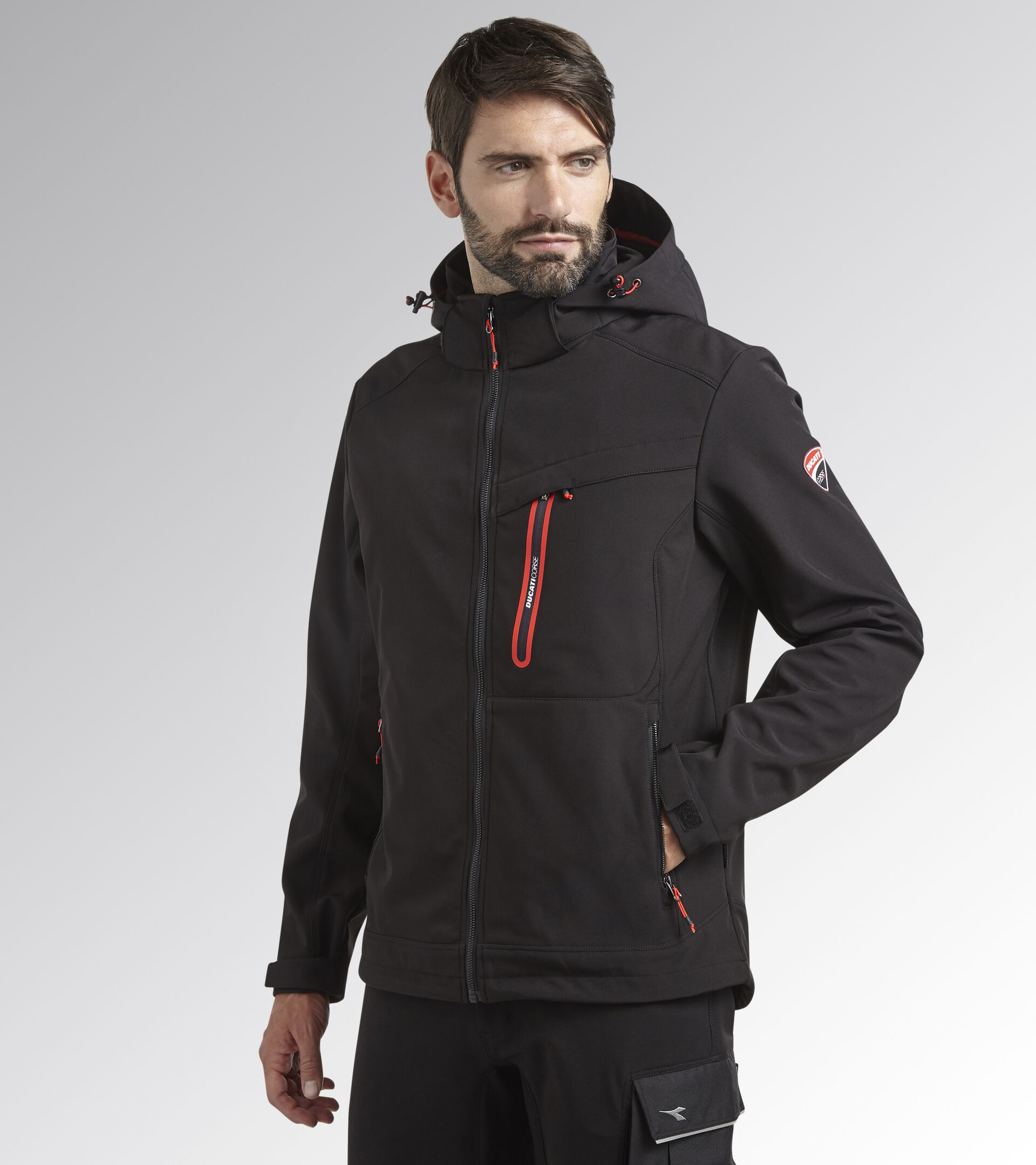 Softshell jacket - Diadora Utility x Ducati Corse JACKET SOFTSHELL DUCATI BLACK - Utility