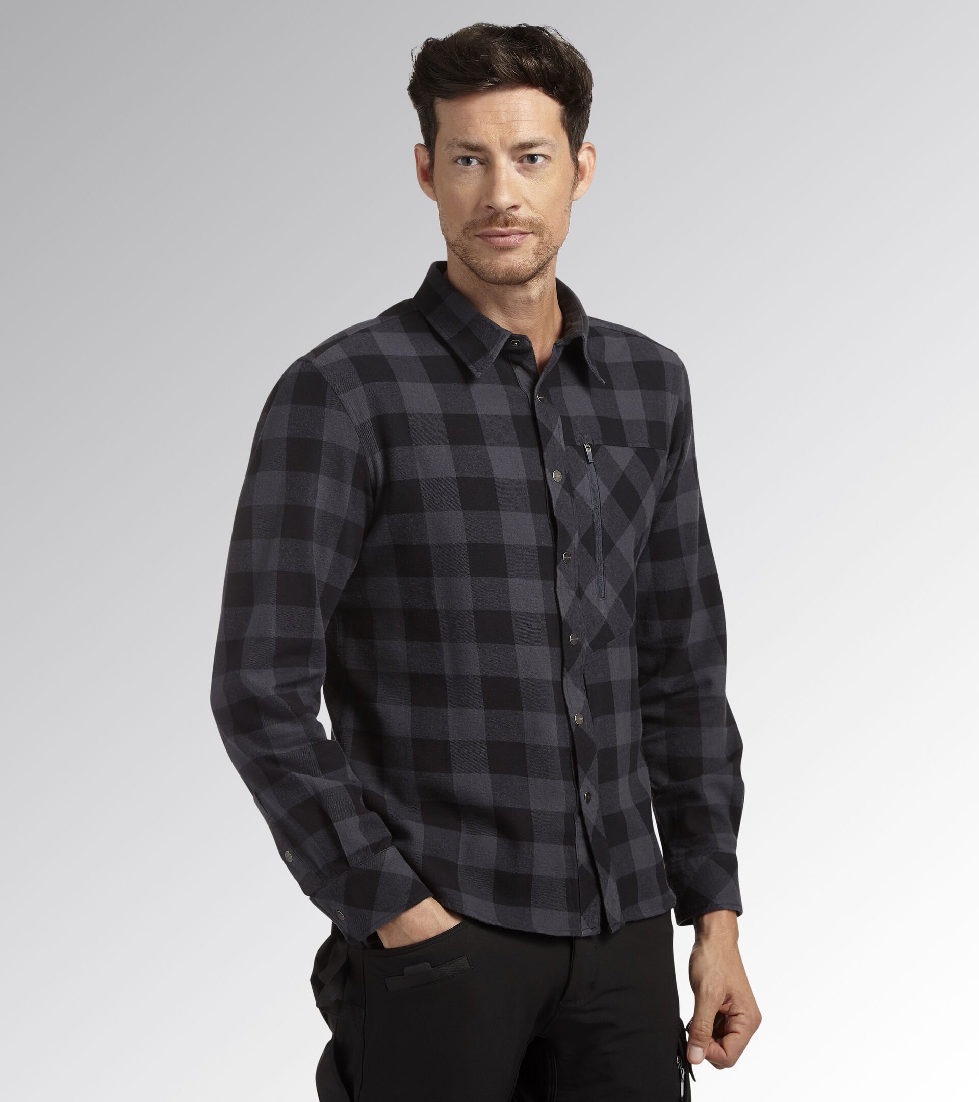 Work and safety shirt SHIRT CHECK CORTINA BLACK/EBONY - Utility