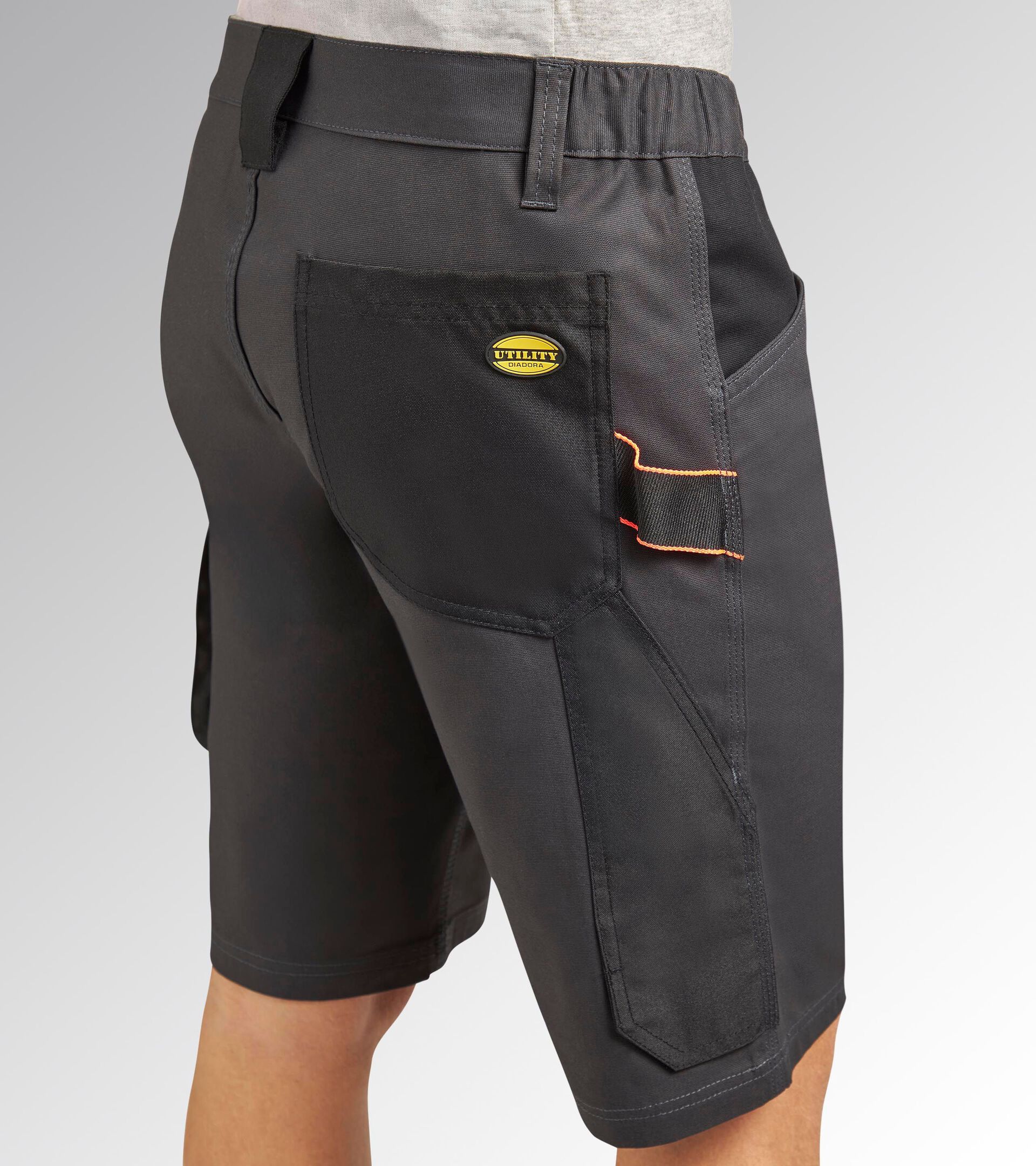 Stretch cotton canvas shorts BERMUDA STRETCH 2.0 BLACK PHANTOM - Utility